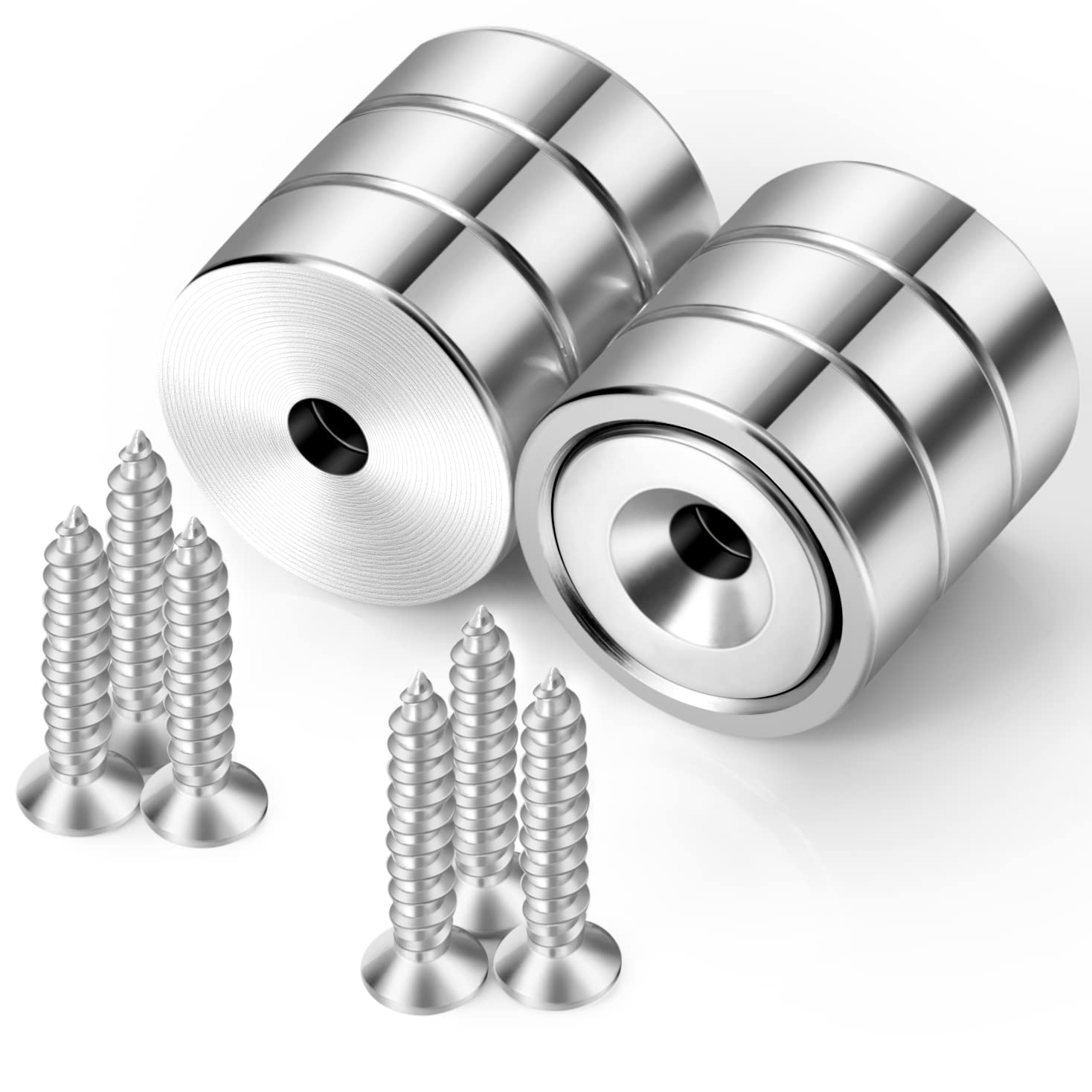 Neosmuk Magnets with Screws,22lbs+ Heavy Duty Rare Earth Neodymium Mounting Magnets with Holes, Countersunk Round Disc Industrial Magnets for Wall Mounting, 10 Pack — Amazon image 23