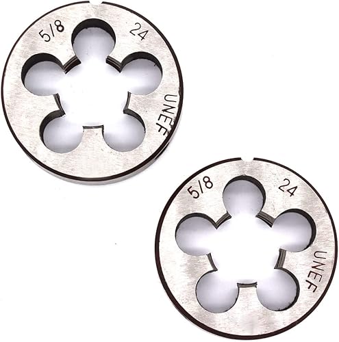 Miniatura 4 de Troqueles redondos de roscado de 12 "-28, rosca de máquina a la derecha redonda muere, 2 piezas UNEF, acero para herramientas de aleación (12-28