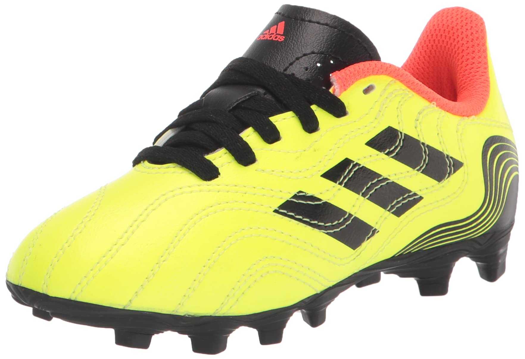 adidas Copa Sense.4 Flexible Ground Soccer Shoe, Team Solar Yellow/Black/Solar Red, 4.5 US Unisex Big Kid