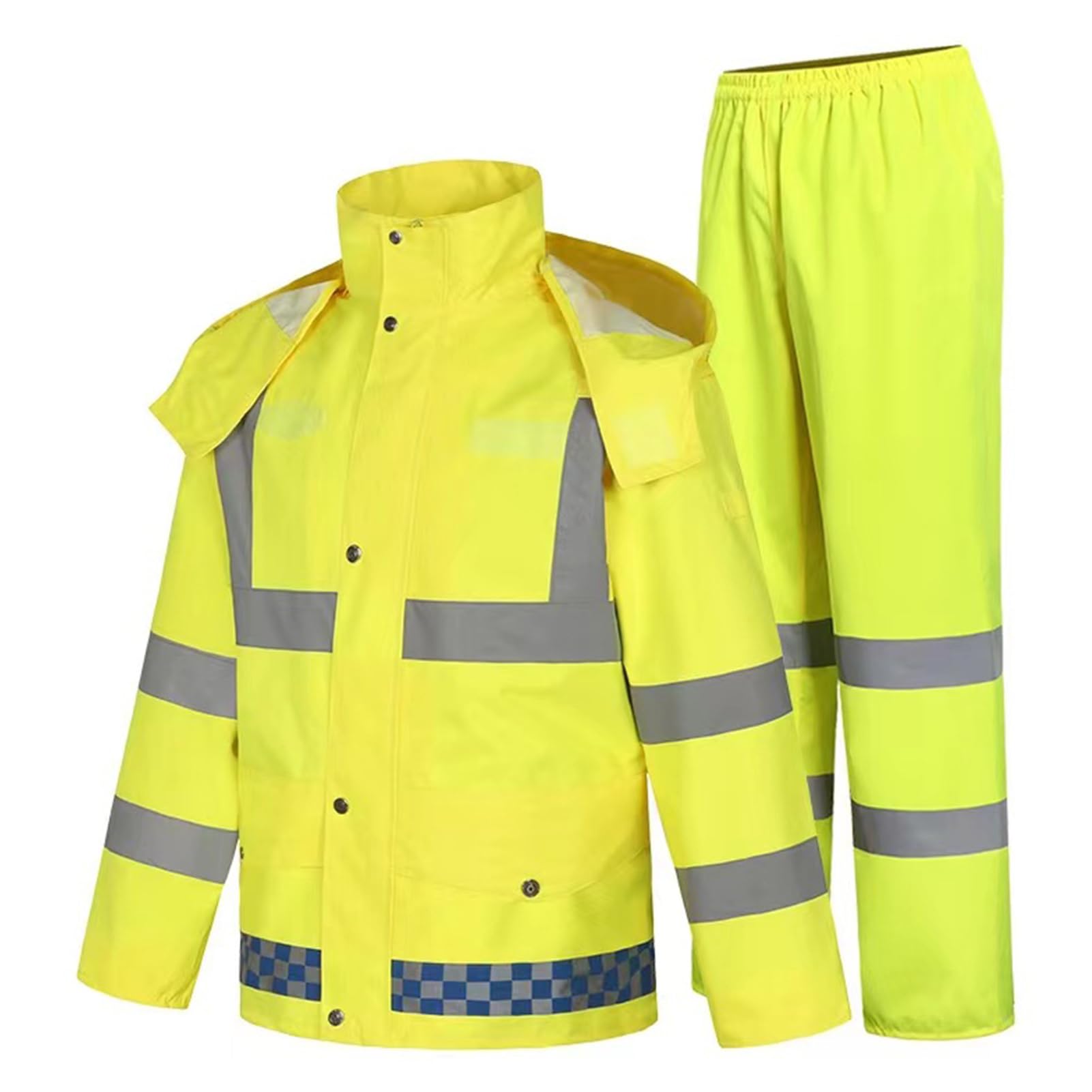 wasserdichte Regenanzüge Highlight Sicherheit Reflektierender Regenmantel, Outdoor-Radfahren Atmungsaktive Regenjacke Hose Für Männer Frauen