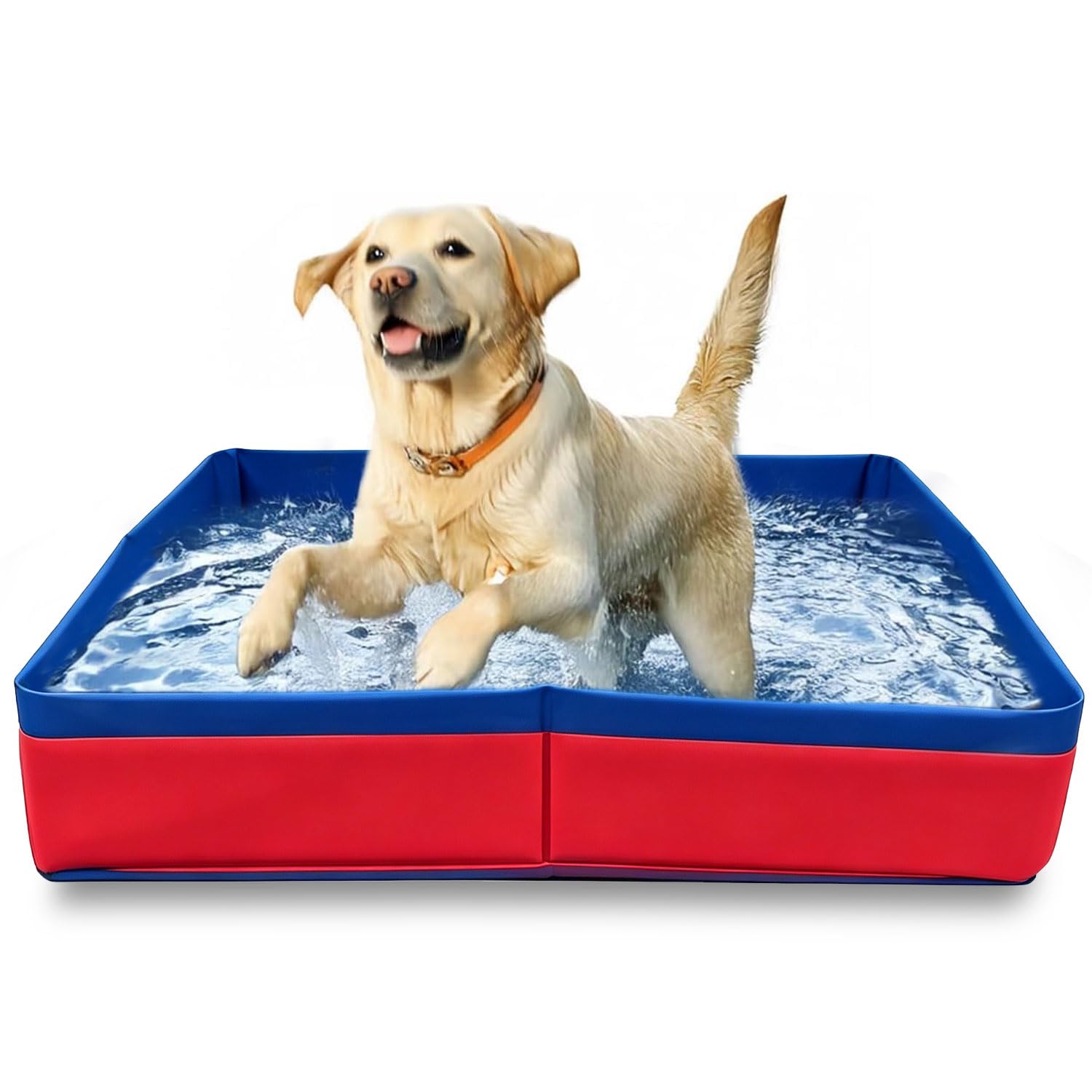 Foldable Dog Pool, Cat Pool, 50 x 50 cm, Swimming Pool for Dogs, Paddling Pool for Pets, Foldable PVC Dog Pool for Small Dogs, Swimming Pool