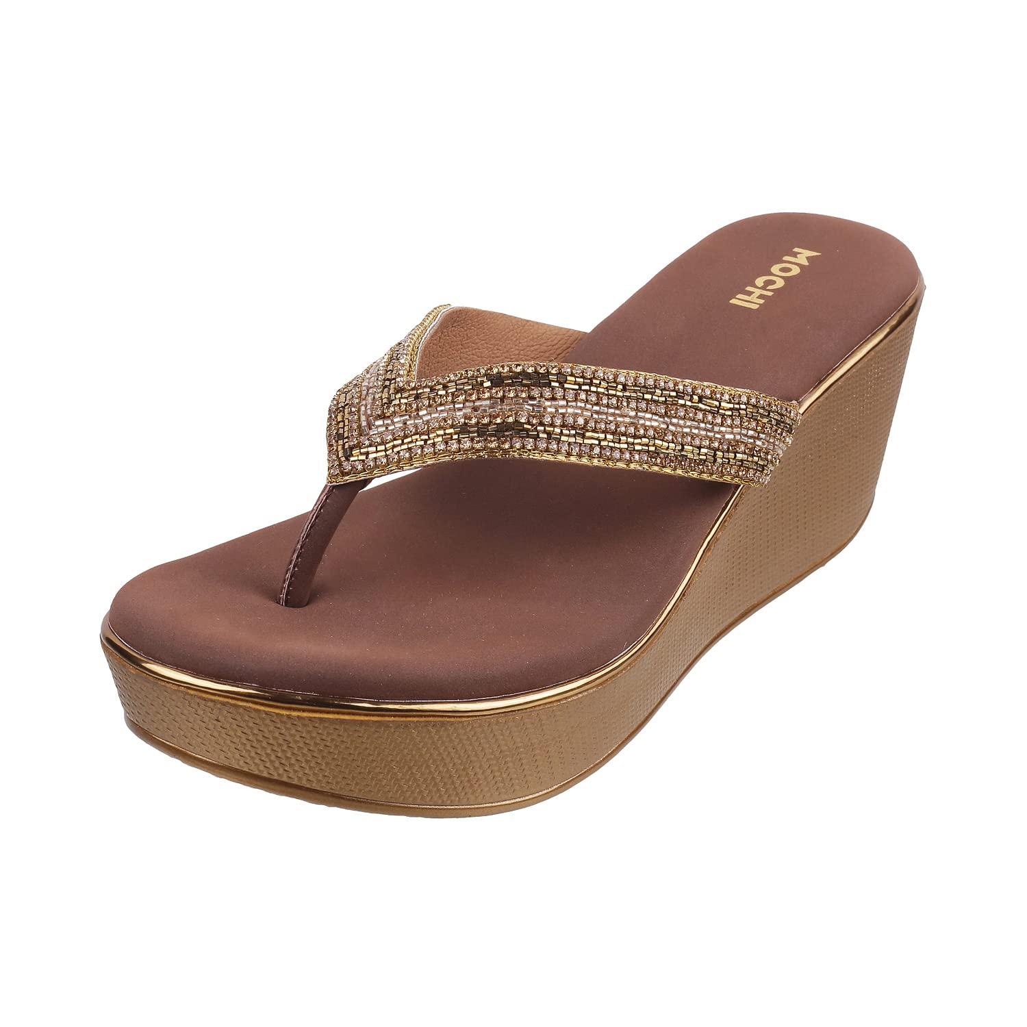Mochi Womens Synthetic Antic Gold Slip Ons (Size (7 UK (40 EU)) (B09R9BK8WR) Amazon Price History, Amazon Price Tracker