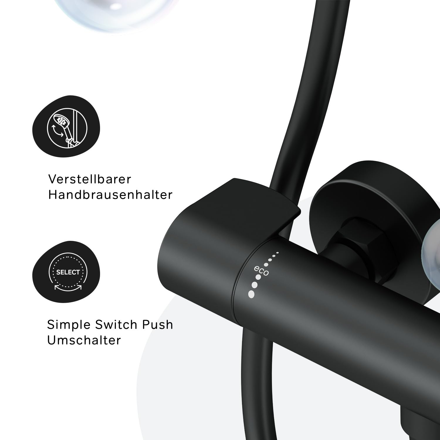 AM.PM X-Joy – Duschset mit Thermostat Schwarz | Duscharmatur mit Thermostat | Brausegarnitur mit Duschstange & Handbrause | Duschkopf 3 Strahlarten | Duschschlauch Antikalk | Rub&Clean | Schwarz Matt