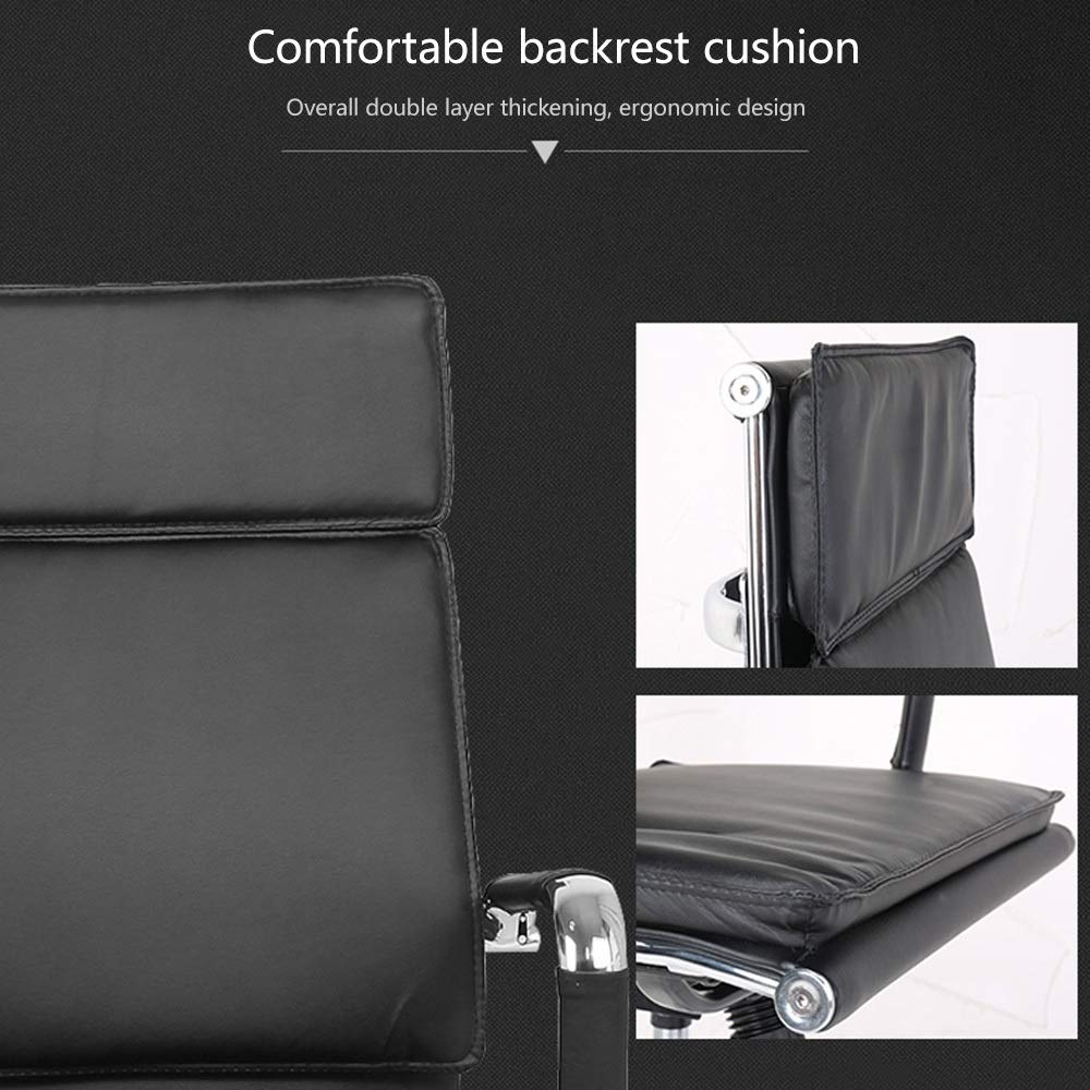 Fotel komputerowy skórzany fotel do gier z wygiętymi nogami ergonomiczny fotel do biurka komputerowego z podwójną poduszką fotel do biurka komputerowego do biura i sali konferencyjnej (kolor: biały,