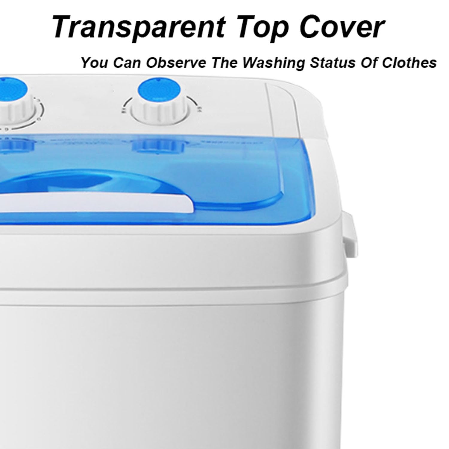 Mini Lavatrice Portatile Washing Machine, Lavatrice a Vasca Singola, Piccola Lavatrice per Biancheria Intima, Calze, Lavanderia 65x41x38 cm(Bianca)