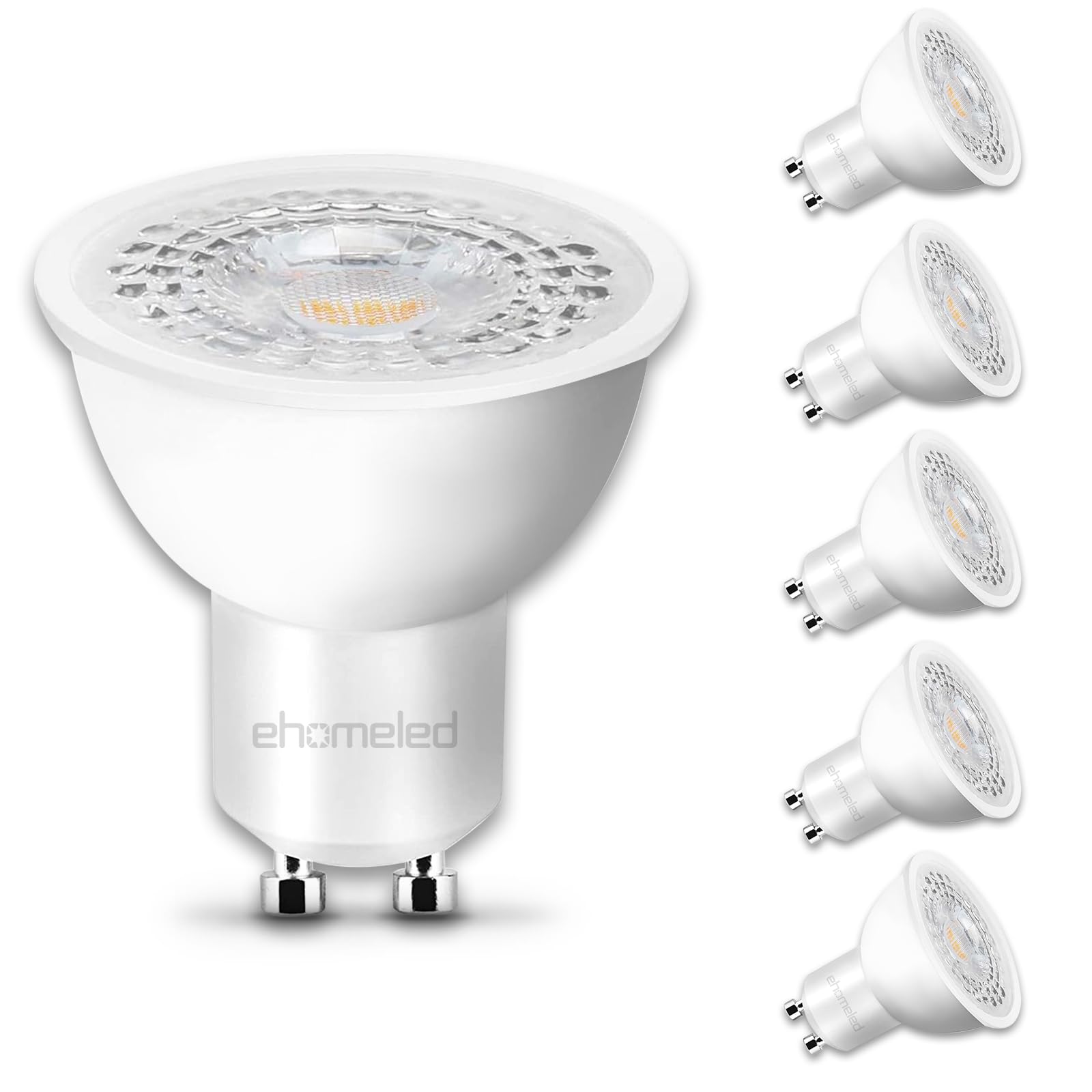 GU10 LED Light Bulbs Warm White 3000K, 7W Equivalent 60W GU10 Halogen Spotlight Bulb, 560LM High Energy Saving Light Bulbs, 38° Beam Angle, Non-dimmable for Hallway, Ceiling Spotlight, 6 Pack