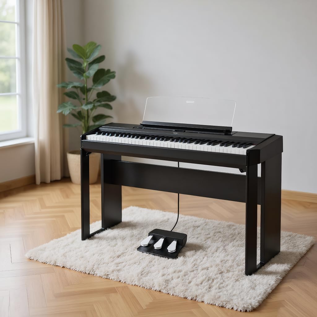 3-Pedal Unit for Digital Pianos - Compatible with Yamaha P-125, P-225, P-525, Includes Sustain, Soft, and Sostenuto Pedals