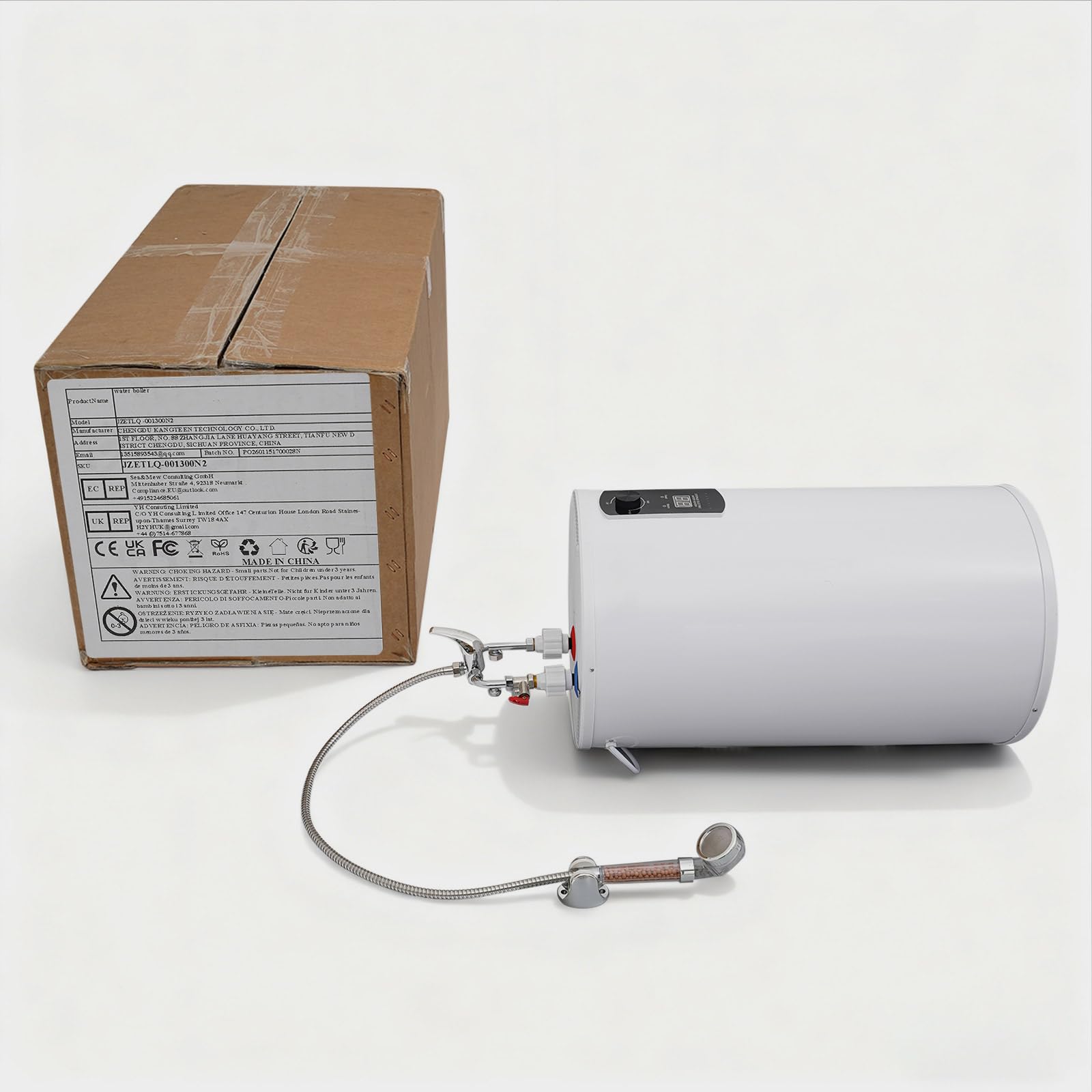 Scaldabagno elettrico da 70 l, scaldabagno da 2000 W, da appendere alla parete, protezione contro le perdite, scaldabagno 25-70 °C