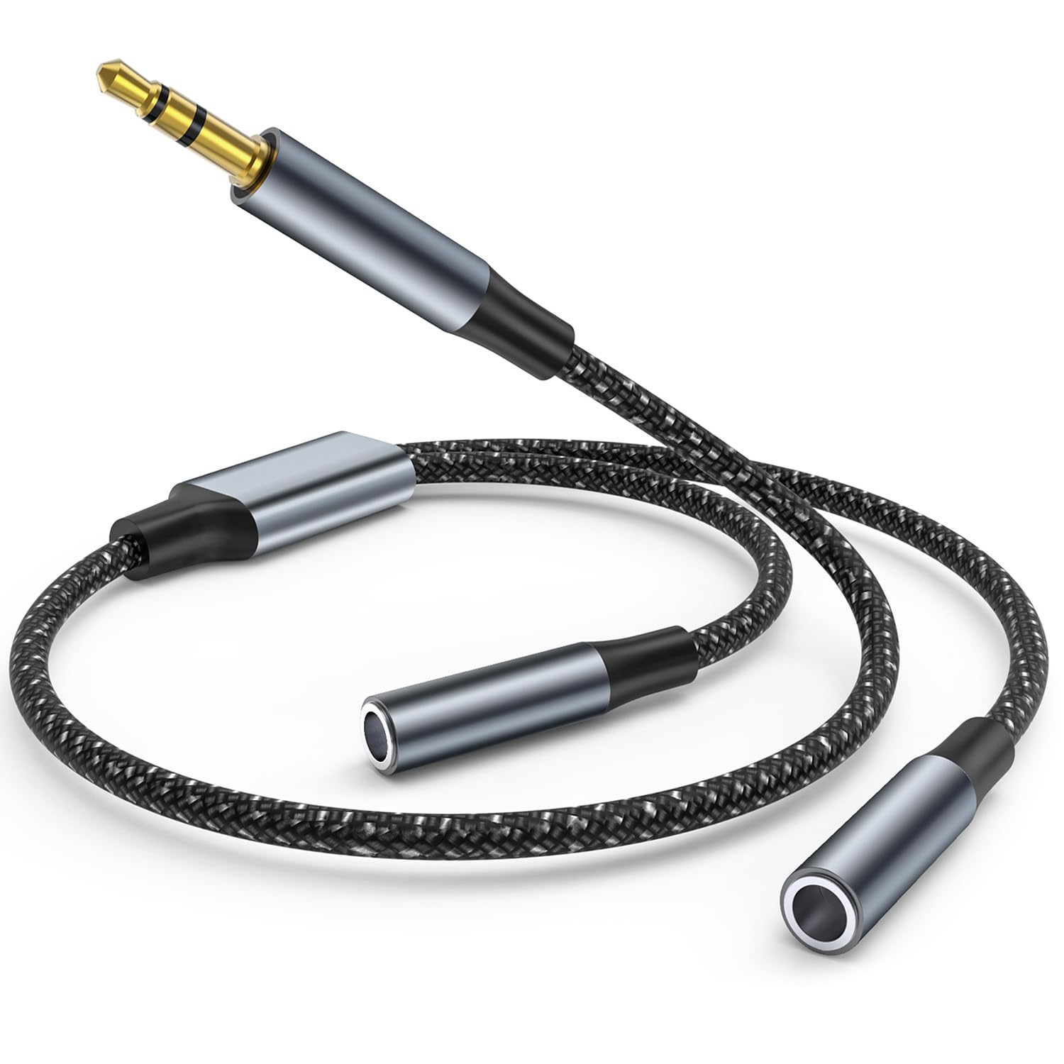 Cable Audio Divisor Splitter Jack Auriculares 3,5mm Macho a 2 Hembra,Cable Audio Adaptador Y Splitter da 3,5mm Audio Auriculares,Cable Jack Divisor de audio para Auriculares,Altavoces,Tablet,Móvil,MP3
