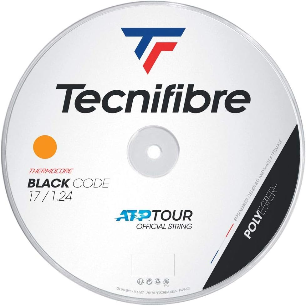 Tecnifibre Black Code 17G (1.24mm) Tennis String 200m Reel - Fire
