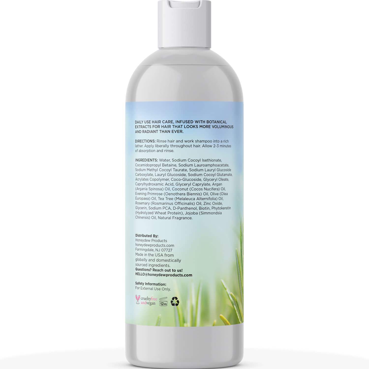 Hydrating and Volumizing Shampoo for Thinning Hair - Biotin with Keratin Shampoo for Fine Hair with Zinc Oxide and Tea Tree Oil - Sulfate Free Shampoo for Color Treated Hair Care for Men and Women