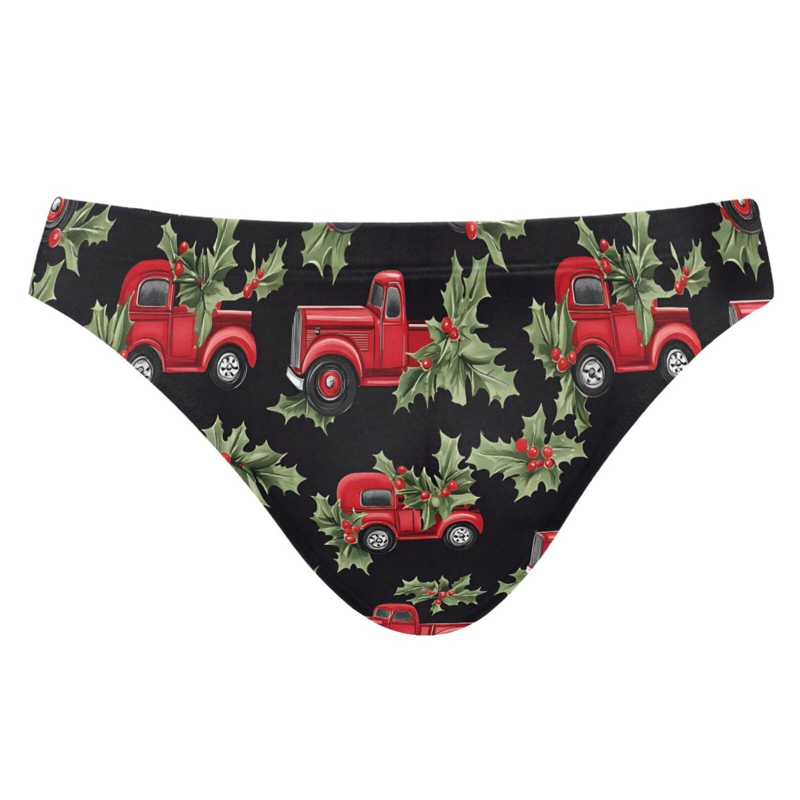 Men's Christmas Red Trucks Bikini Swimsuits Swim Trunks M 202b8241