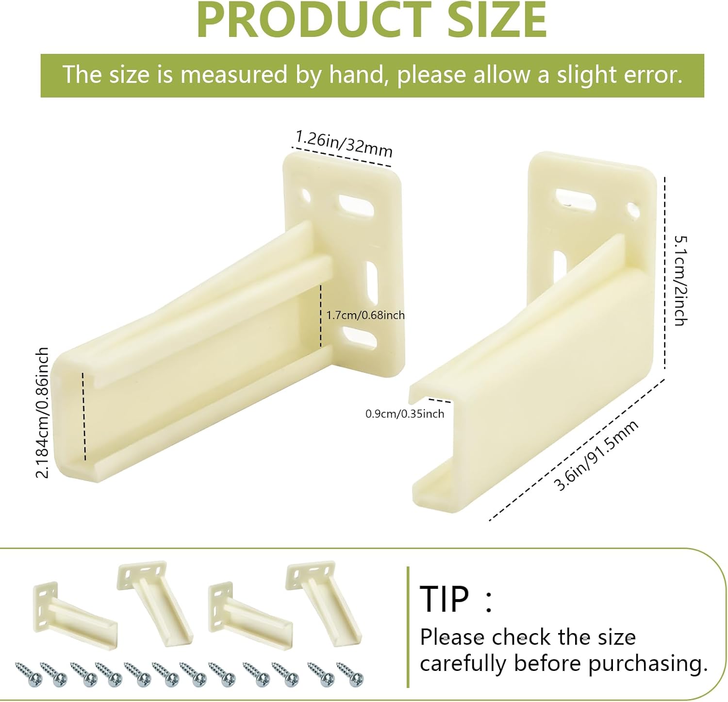 2 Pair Drawer Side Track Brackets, Face Frame Sockets for Drawer Slides, Plastic Cabinet Pull Out Shelf Slides Hardware Bottom Mount, Fits 0.86 Inch Drawer Slide, C-Shaped