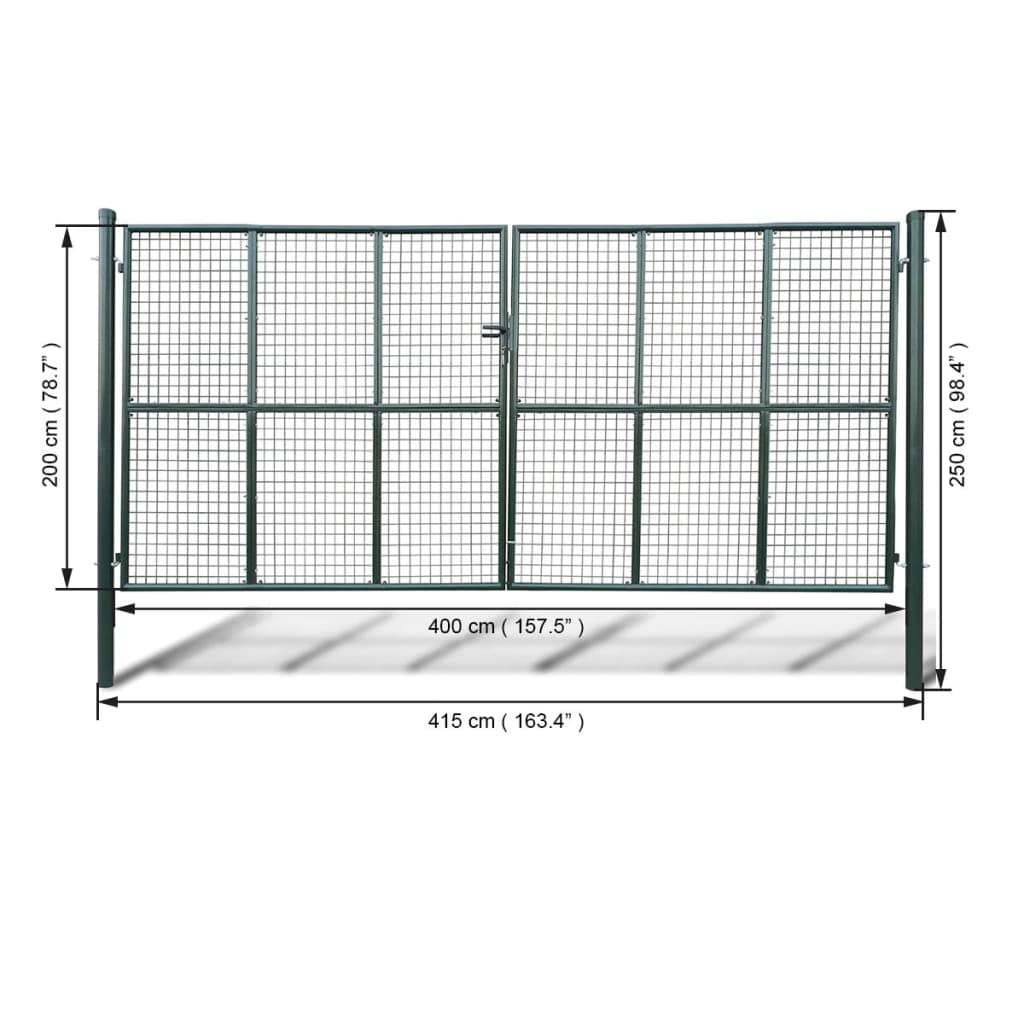 Willood Puerta de malla de jardín 415x250 cm 400x200 cm