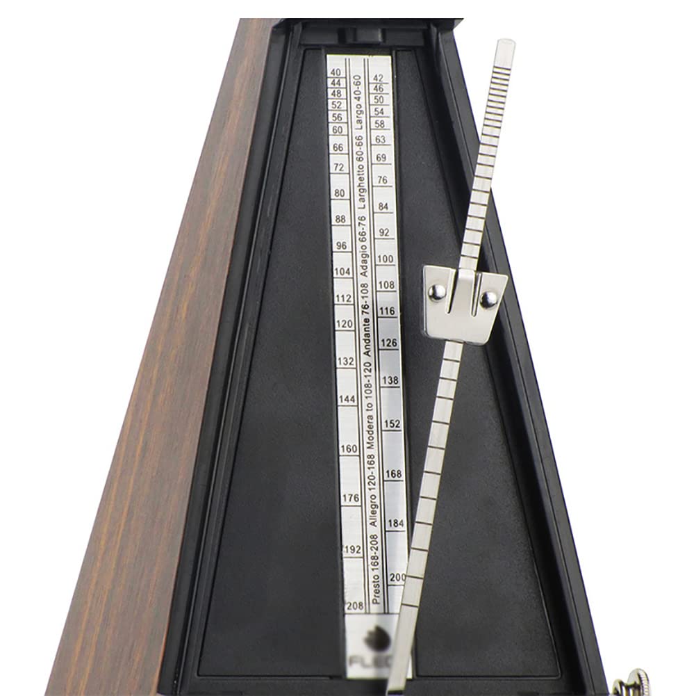 Mechaniczny metronom, Antyczny zegar muzyczny, uniwersalny metronom w stylu piramidy, wysoka dokładność rytmu i tempa, do pianina, gitary, ukulele, skrzypiec i instrumentów chromatycznych(Brown)