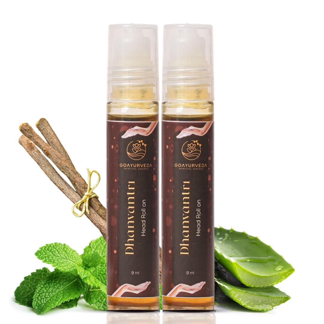 Go Ayurveda Dhanvantri Head Roll On 9 ML | Headache Pain Relief, Screentime, General Head Aches | Quick & Instant Result | Easy to Use, Portable & Convenient| Skin Friendly Liquid Balm, 9ml Each (Pack of 2) (B0CD29DTWY) Amazon Price History, Amazon Price Tracker