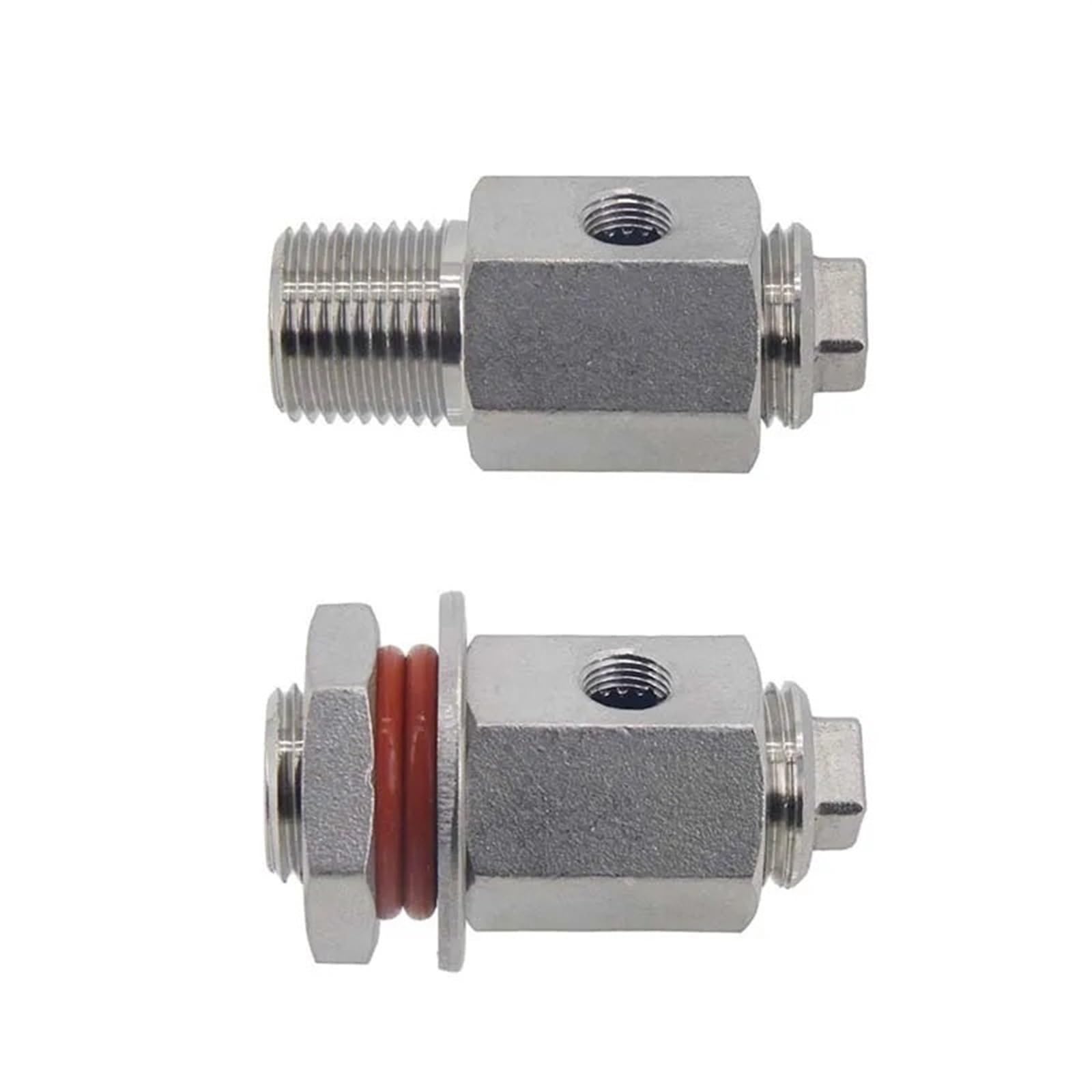 Home & Brewing Sight Gauge Adapter with Plug Kit 1/2" MPT x 1/8" Female NPT Silicone O-ring SS Washer Groove Lock Nut Brewing accessories(Blue)