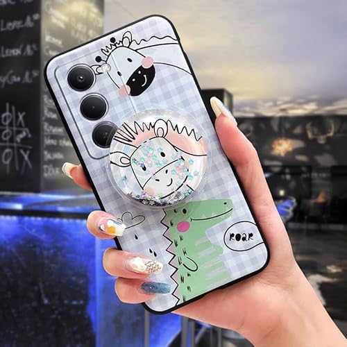 Phone Case Compatible with Redmi15 5G Global, Waterproof Glitter Soft Case Simplicity Protective Skin feel silicone Kickstand De