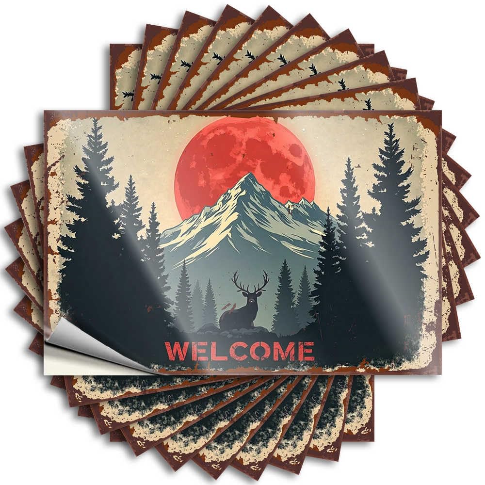 Coffee Bar Decor Window Tattoo | Welcome to The Mystical Forest Under The Blood Moon Rock Durable Vinyl Sticker Easy Apply for Men(6X9CM)