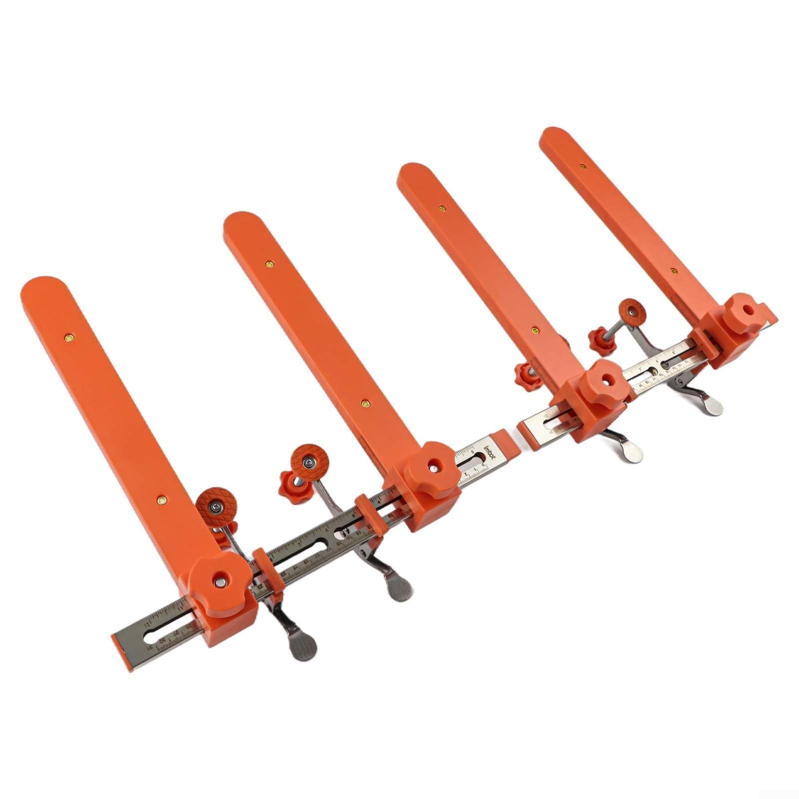 Plantilla deslizante de cajón para montaje de precisión, abrazadera de metal ajustable con llave para diapositivas de montaje inferior en armarios de marco frontal (juego de 2 piezas)