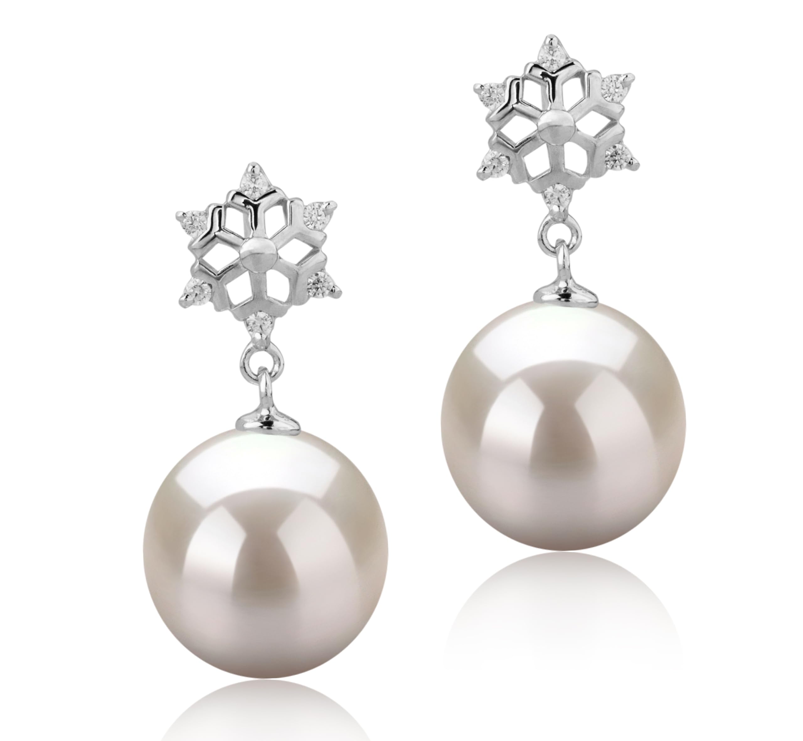 Snow White 10-11mm AAAA Quality Freshwater 925 Sterling Silver Cultured Pearl Earring Pair For Women