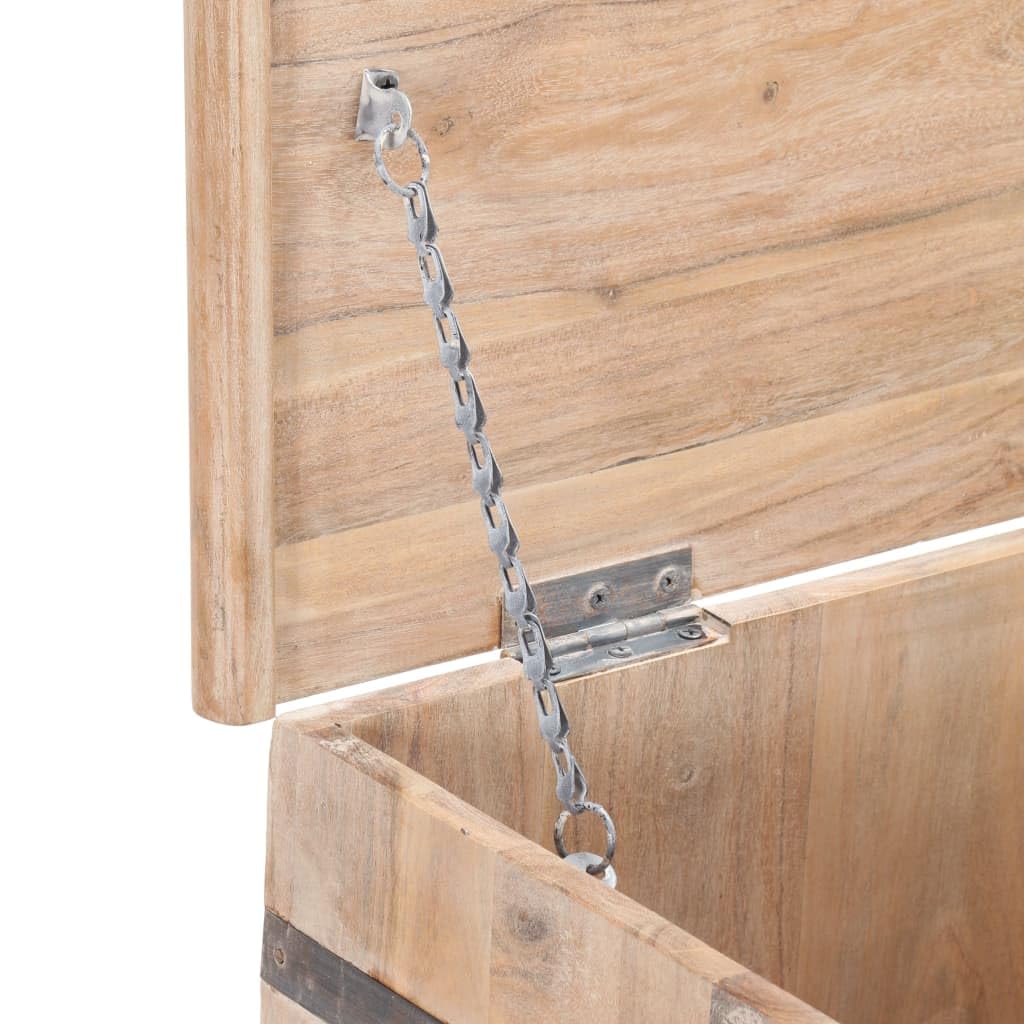 Baúl de madera maciza de acacia, 90 x 40 x 40 cm, caja de almacenamiento con tapa, color blanco, para salón y pasillo, caja multiusos de madera auténtica, con asas y candado