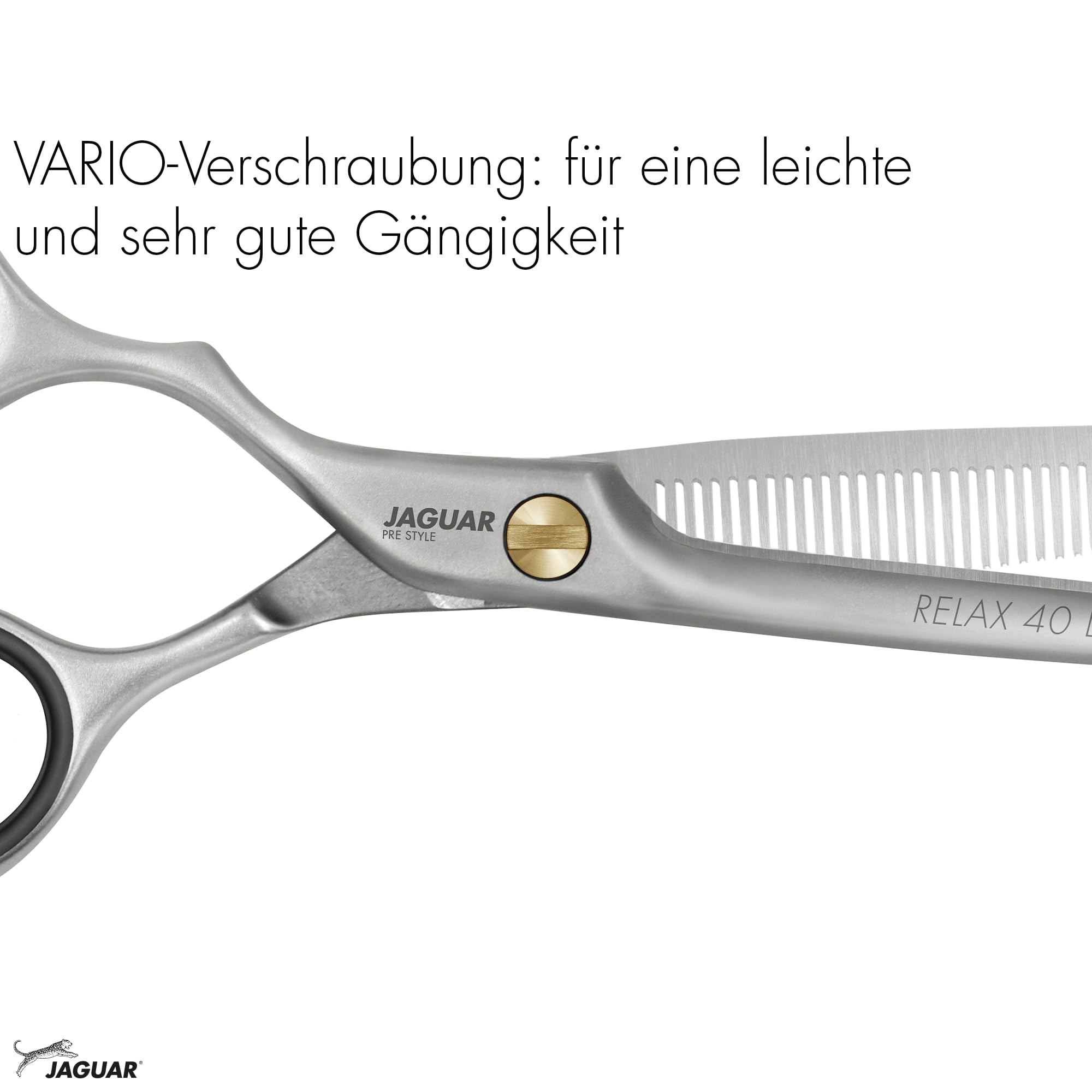 JAGUAR Forbici da modellazione PRE STYLE RELAX 40 LEFT 5.25” | Forbici da modellazione per mancini con 40 denti sfalsati | finitura opaca | Made in Germany