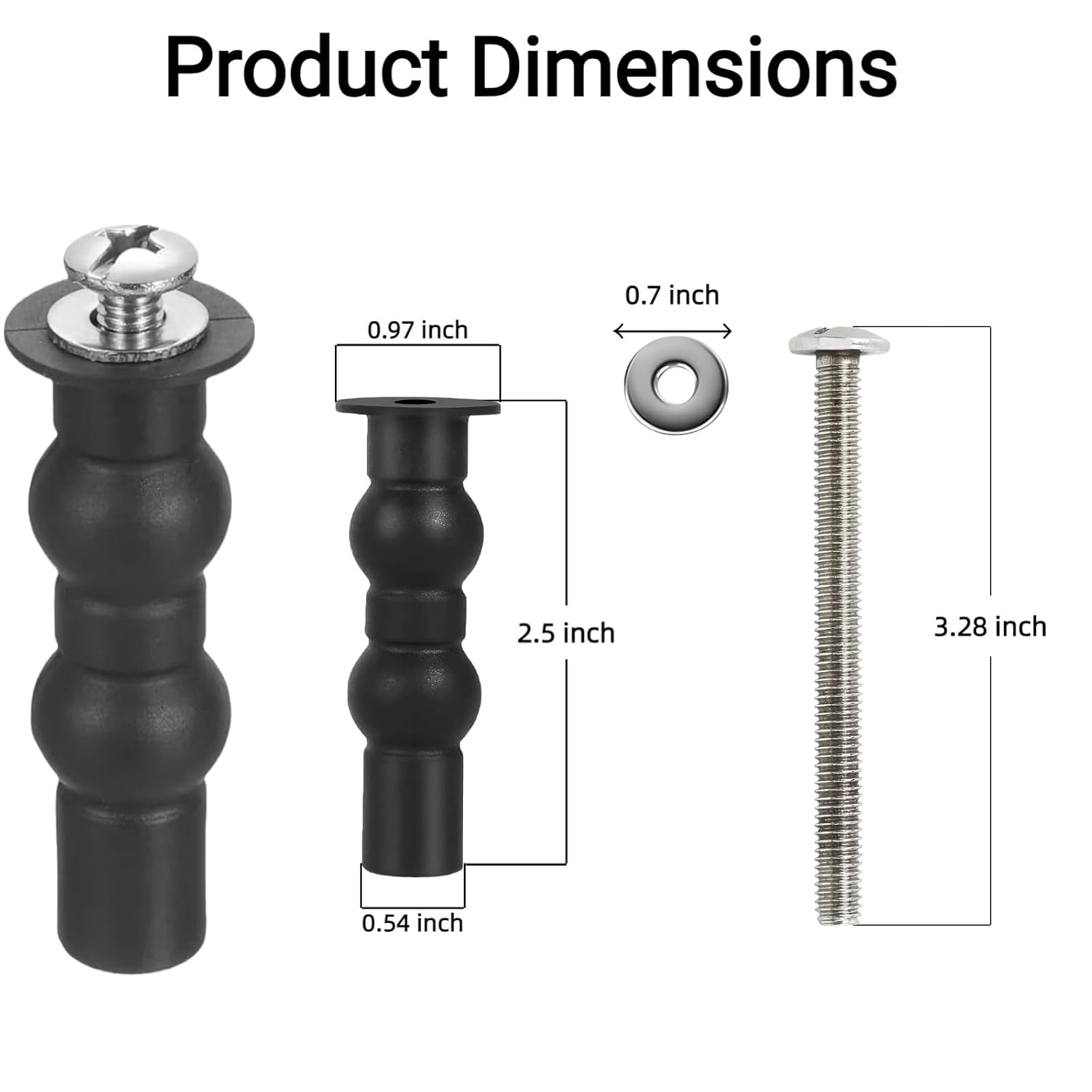 Universal Toilet Seat Bolt Kit, Top Mount Tightening Screws Replacement Hardware, Expanding Anti-Wobble Stainless Steel Bolts Compatible with TOTO Toilet Seats, 6 Pack