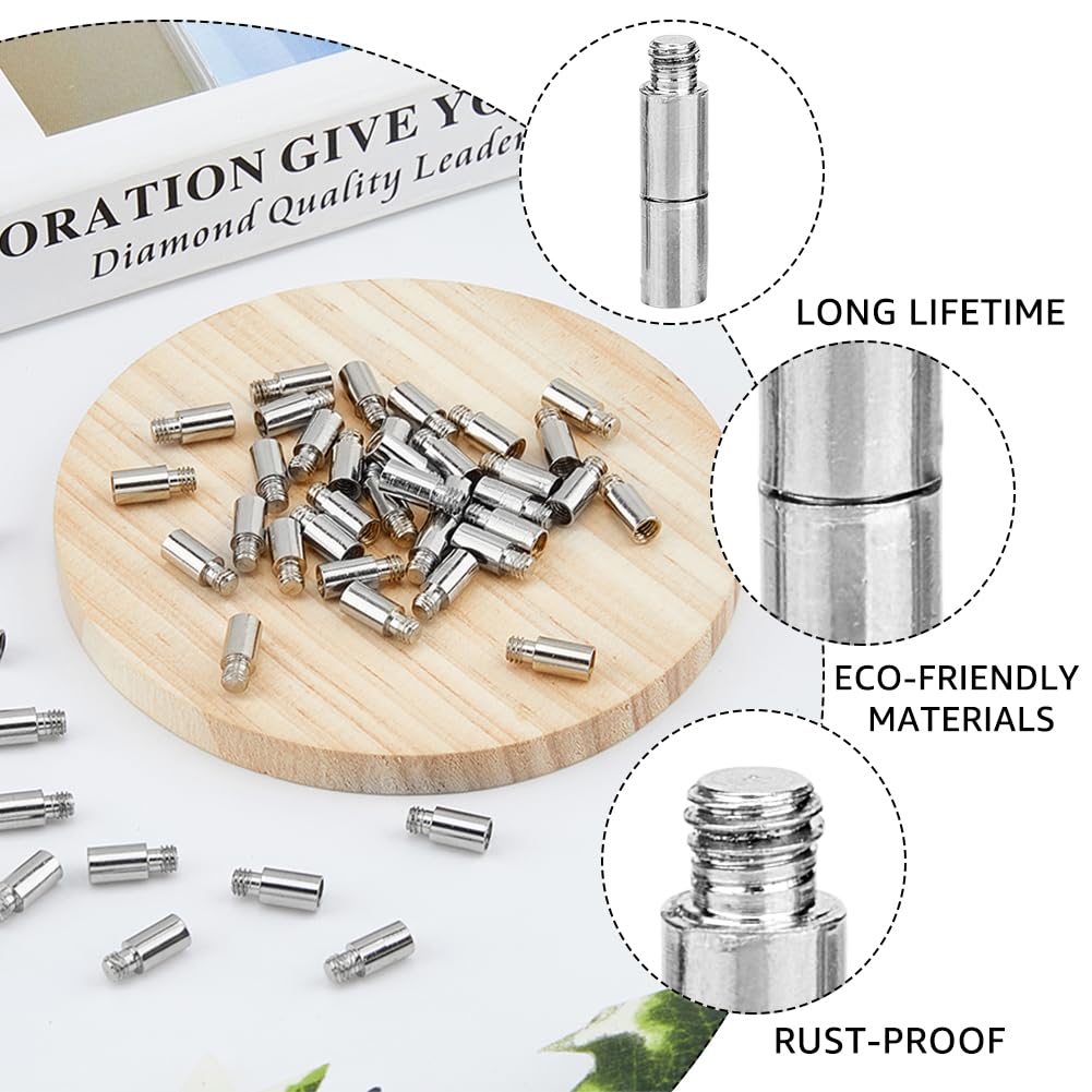 SUPERFINDINGS 50 Stuks Scrapbook Verlengschroeven Foto Albums Extension Post Vervangingen 12x5mm Inbindschroeven Platina Uitbreiding voor Albums Scrapbook