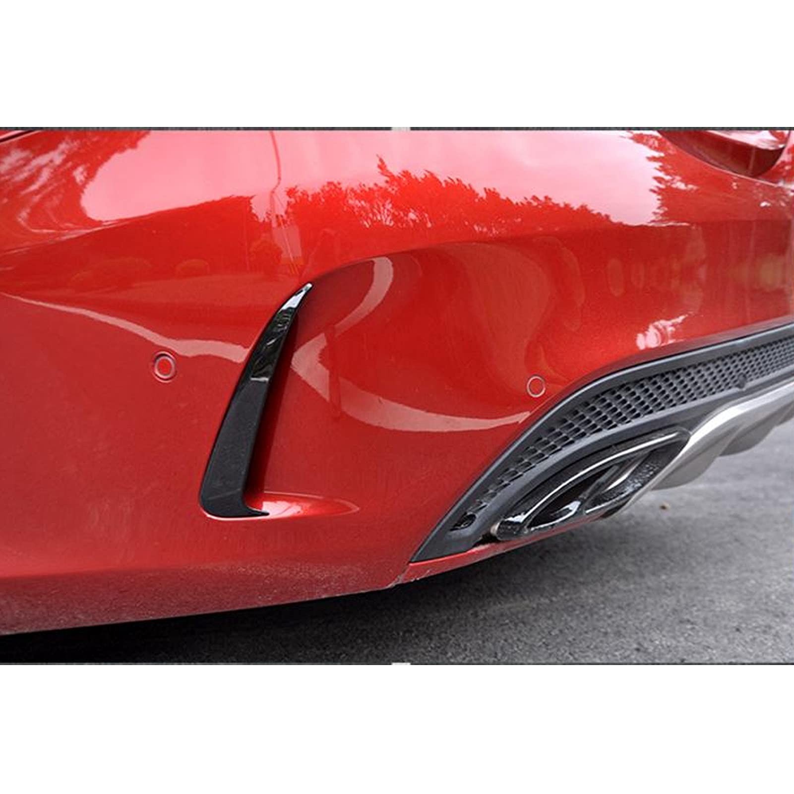 Auto Heckstoßstange Seitenflossen, ABS Heckstoßstange Spoiler Lip Splitter Schwarzer Ersatz für C Coupe C205 2015+, 2 Stück