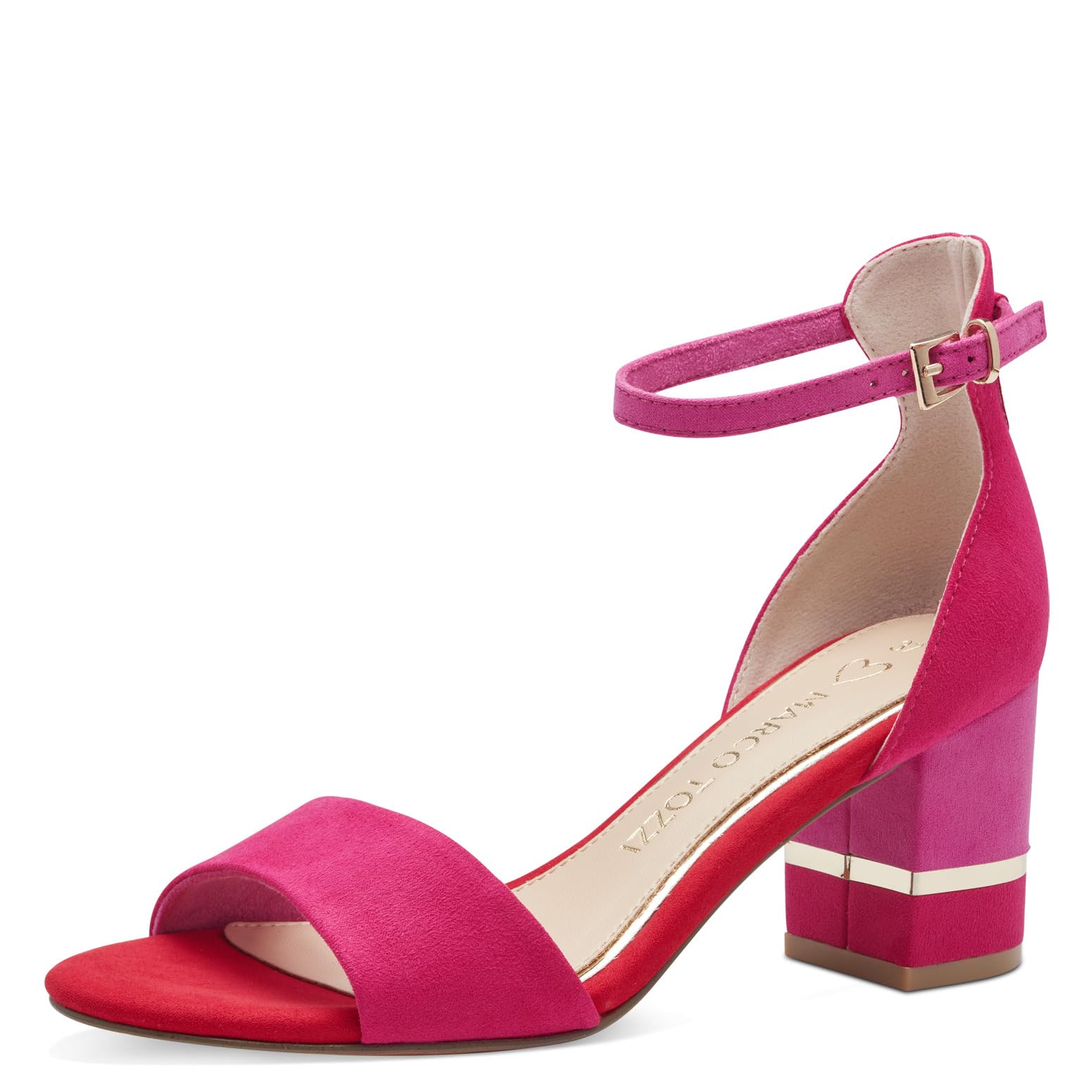 MARCO TOZZI Women's 2-28303-42 Heeled Sandal, Pink Comb, 3.5