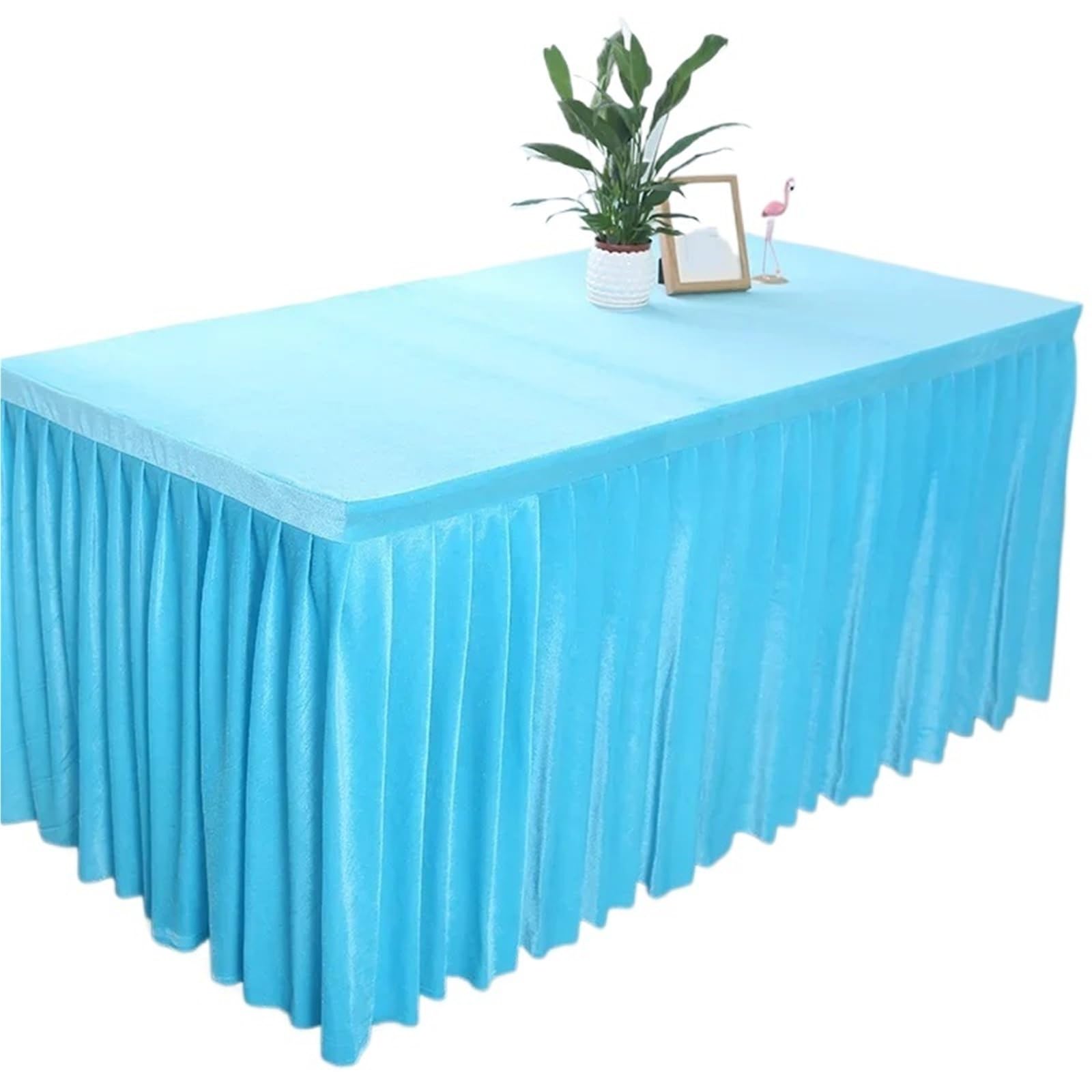 SUBLXPoten Tablecloth with Pleated Skirt Conference Banquet Wedding Thick Tablecloths Rectangular Table Cover 75cm in Height(Color 11,160x40x75cm)