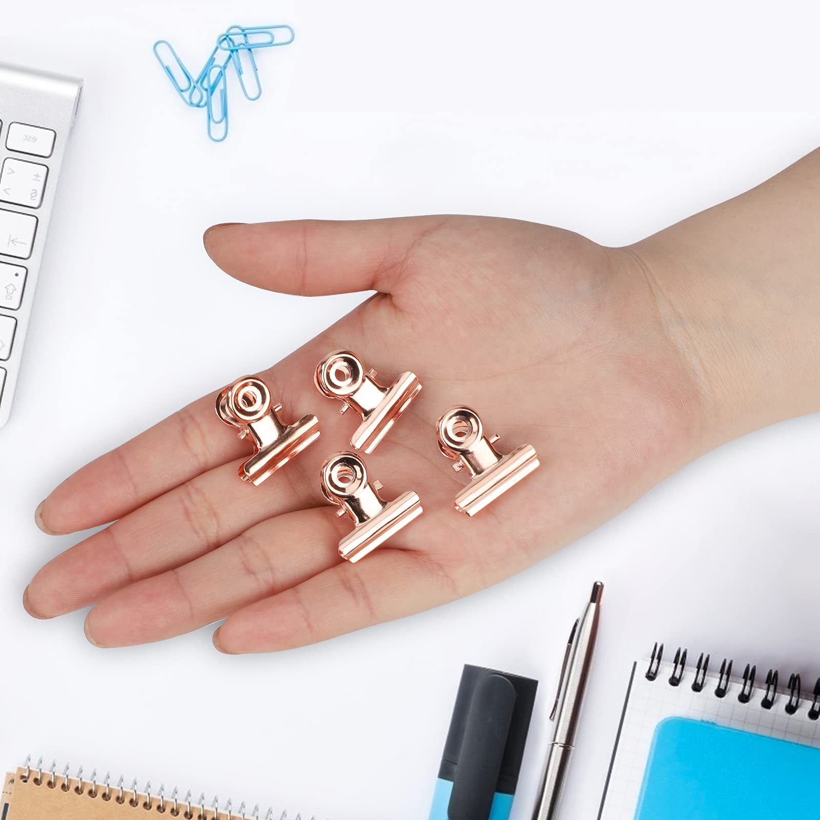 Clip Organizzazione Carta Clip Bulldog Dorate - 40 Pezzi Mini Per