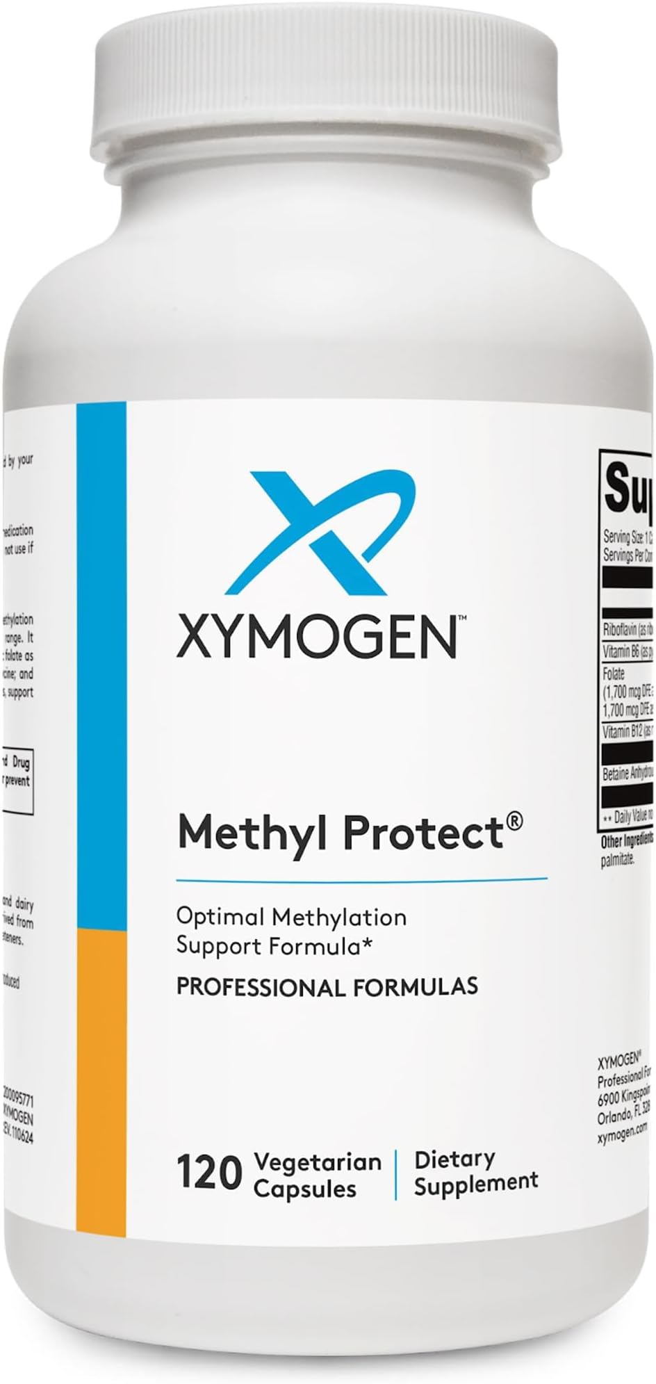 XYMOGEN Methyl Protect - Optimal Methylation Formula with Methyl Folate, Vitamin B12 (Methylcobalamin b12), Riboflavin + B6 Vitamins - Cognitive, Homocysteine + Heart Health Supplements (120 Capsules)