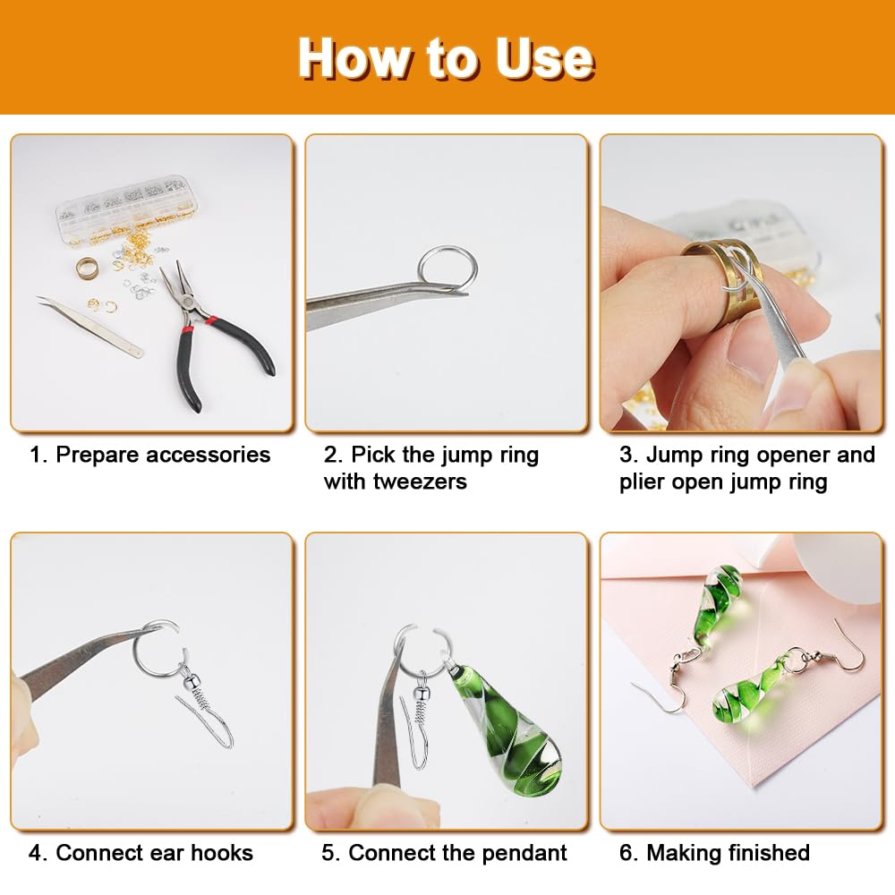 Kit Anneaux De Saut Bijoux - 5 Tailles + Fermoirs Homard, 2082 Pièces Pour DIY Argent Et Or