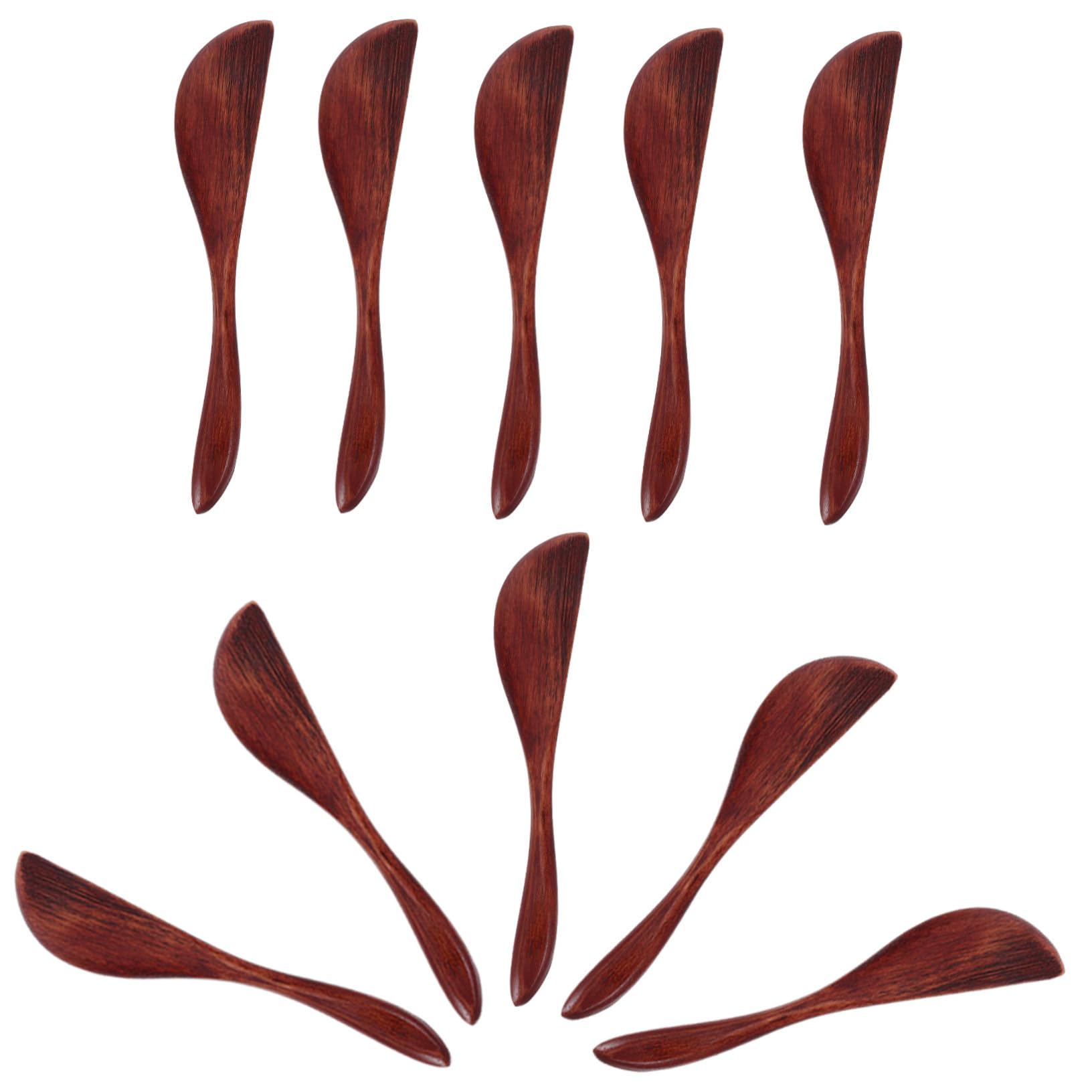 COLLBATH 10pcs Wooden Butter Knives Ergonomic Kitchen Spatulas for Spreading Jam Jelly and Butter for Baking and Breakfast Use and Easy to Clean