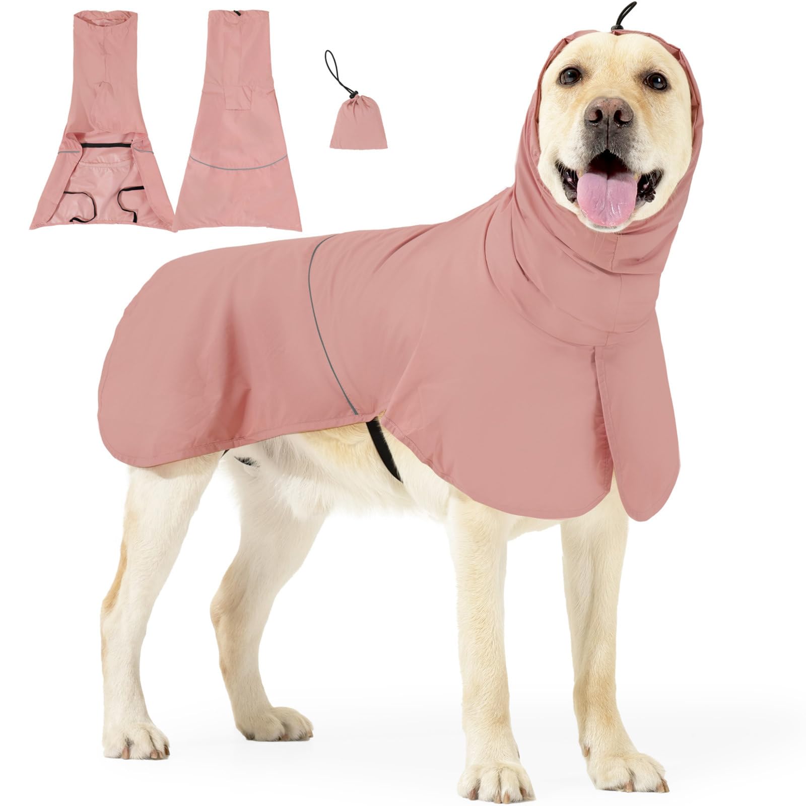 Dog Cooling Vest, Comfortable Dog Coat, Quick Dry Breathable Pet Cooling Vest, Summer Sun Protection Pet Jacket with Reflective Stripes for Small Medium and Large (Pink,XXL)