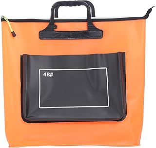 Folding Fish Bucket, 48L Large Capacity and Zipper Closure Folding Fish Bucket, Equipped with a Handle, Leak Proof Function for Outdoor Camping (Orange) - Capormory