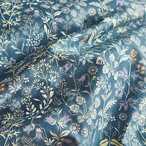 Mixinni Blue Floral King Size Cotton Duvet Cover Set - Soft, Durable Bedding with Zipper Closure (3pcs)