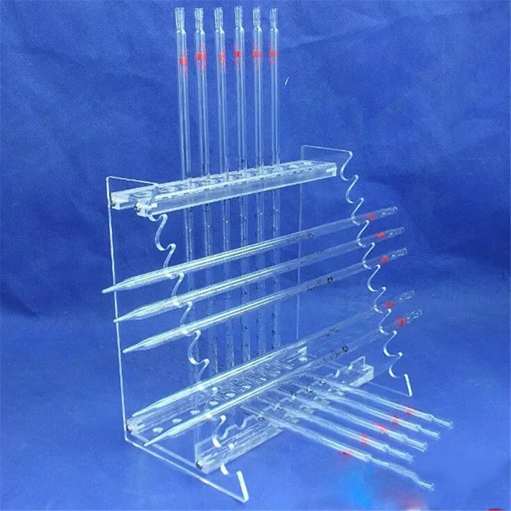 Cristalería de Laboratorio Soporte for pipetas de vidrio Gradilla for pipetas graduadas Soporte for pipetas Gradilla trapezoidal frontal
