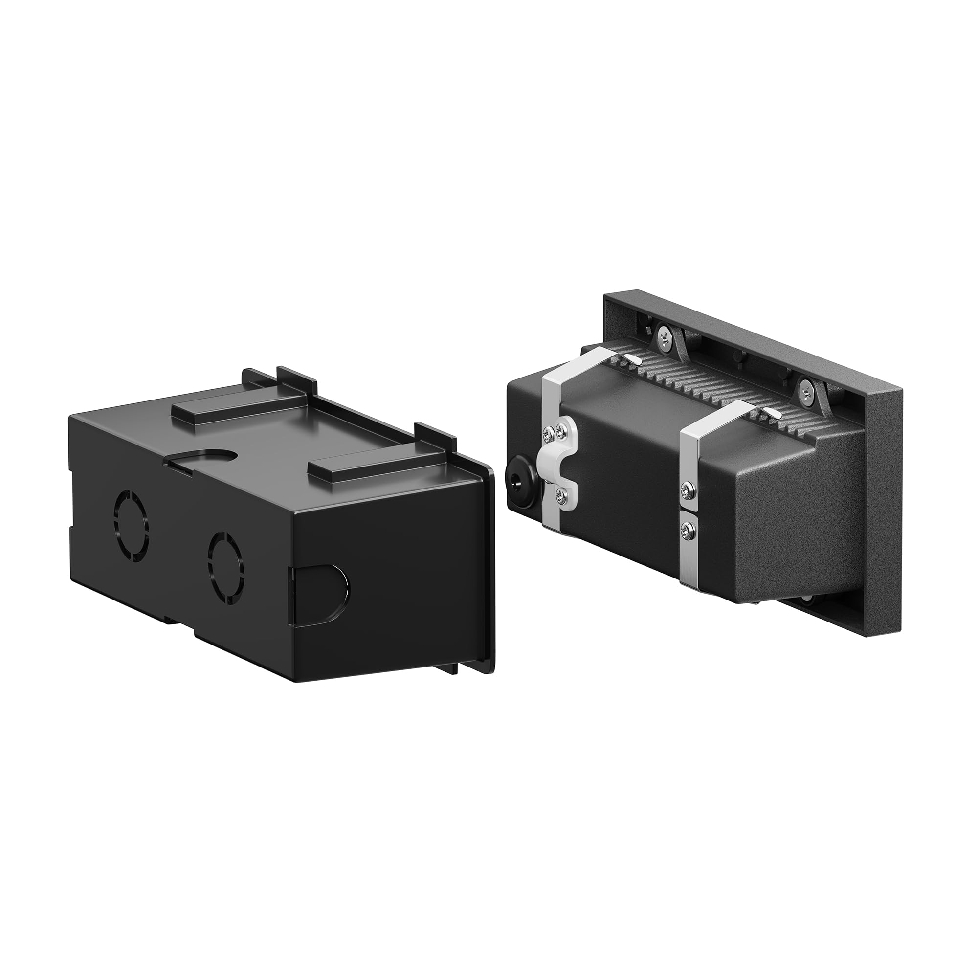 ledscom.de 4x LED Wandeinbauleuchte NOLA, Downlight für außen, IP54, schwarz matt, 140 x 70mm, warmweiß
