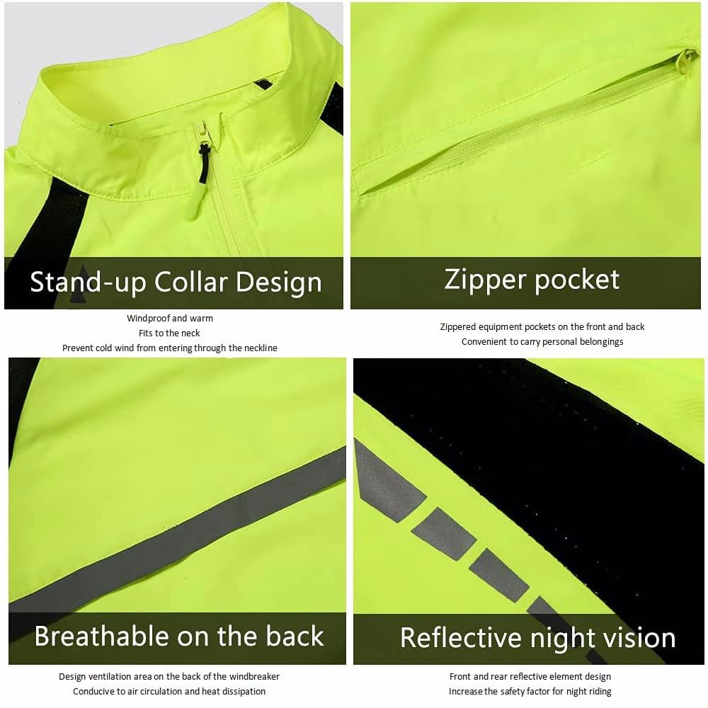 SIDHU Fahrradweste Herren Damen Reflektierend Winddicht Windstopper Laufweste Wasserdicht Atmungsaktiv MTB Warnweste Fahrrad Ärmellose Weste Jacke Radweste Leicht Softshellweste Sportweste,Red-XXL