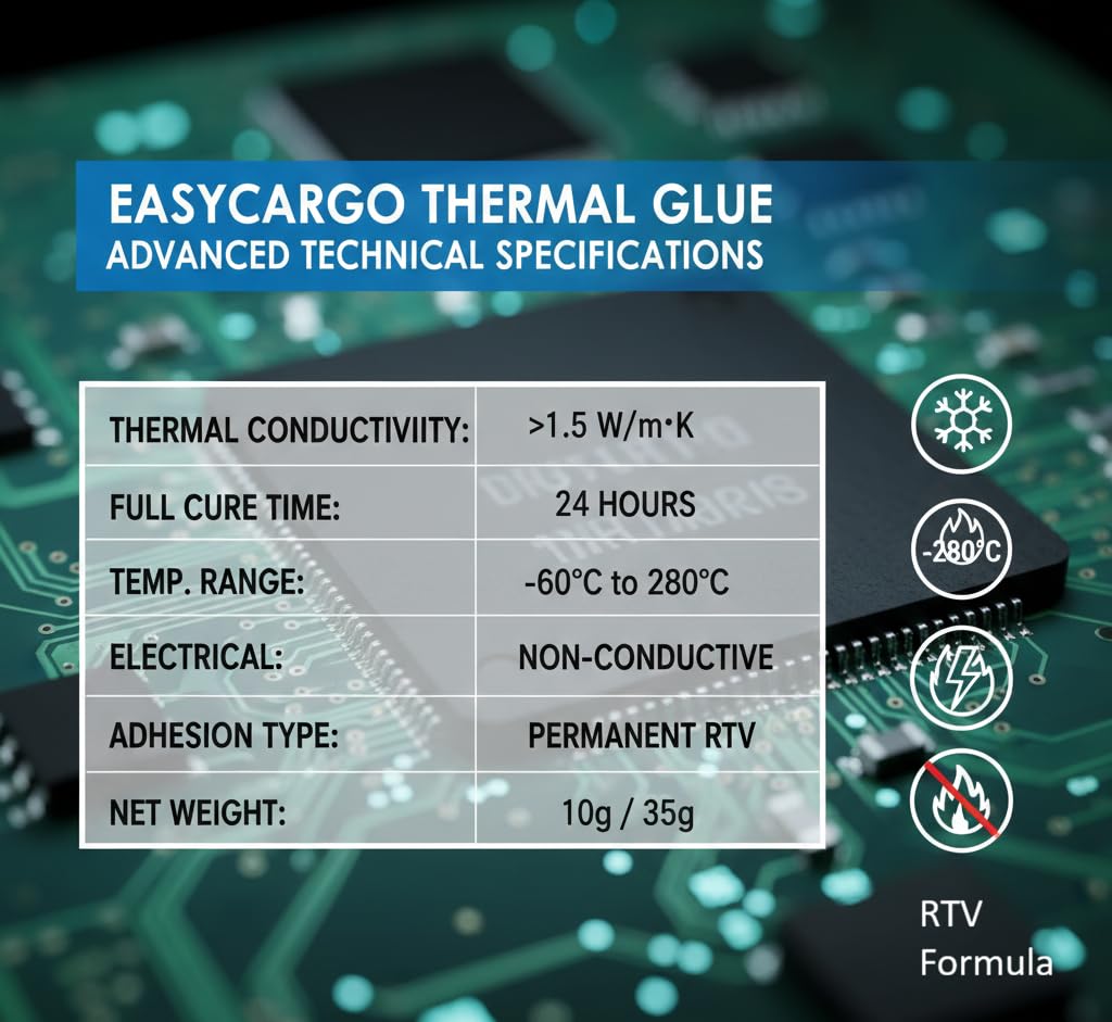 Easycargo Thermal Paste Kit - High Performance Heat Glue -4 Easycargo Thermal Paste Kit - High Performance Heat Glue -4