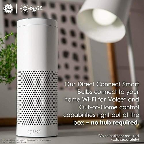 Miniatura 3 de GE Lighting Bombillas LED empotrables de conexión directa blanca sintonizables con Bluetooth y Wi-Fi, repuesto de 65 W, BR30, funciona con Alexa +
