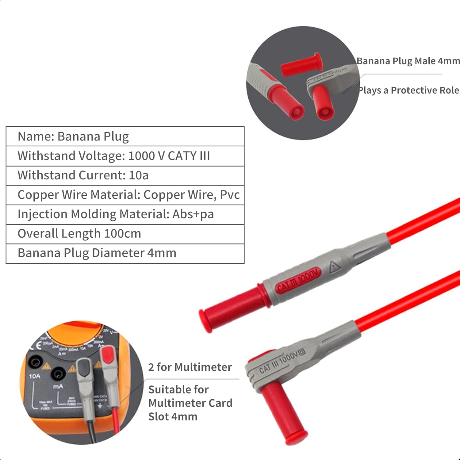 Multimeter Probe Test Cable Kit, Walfront 24PCS P1300E Replaceable Removable Digital Multimeter Electronic Probe Test Cable Kits