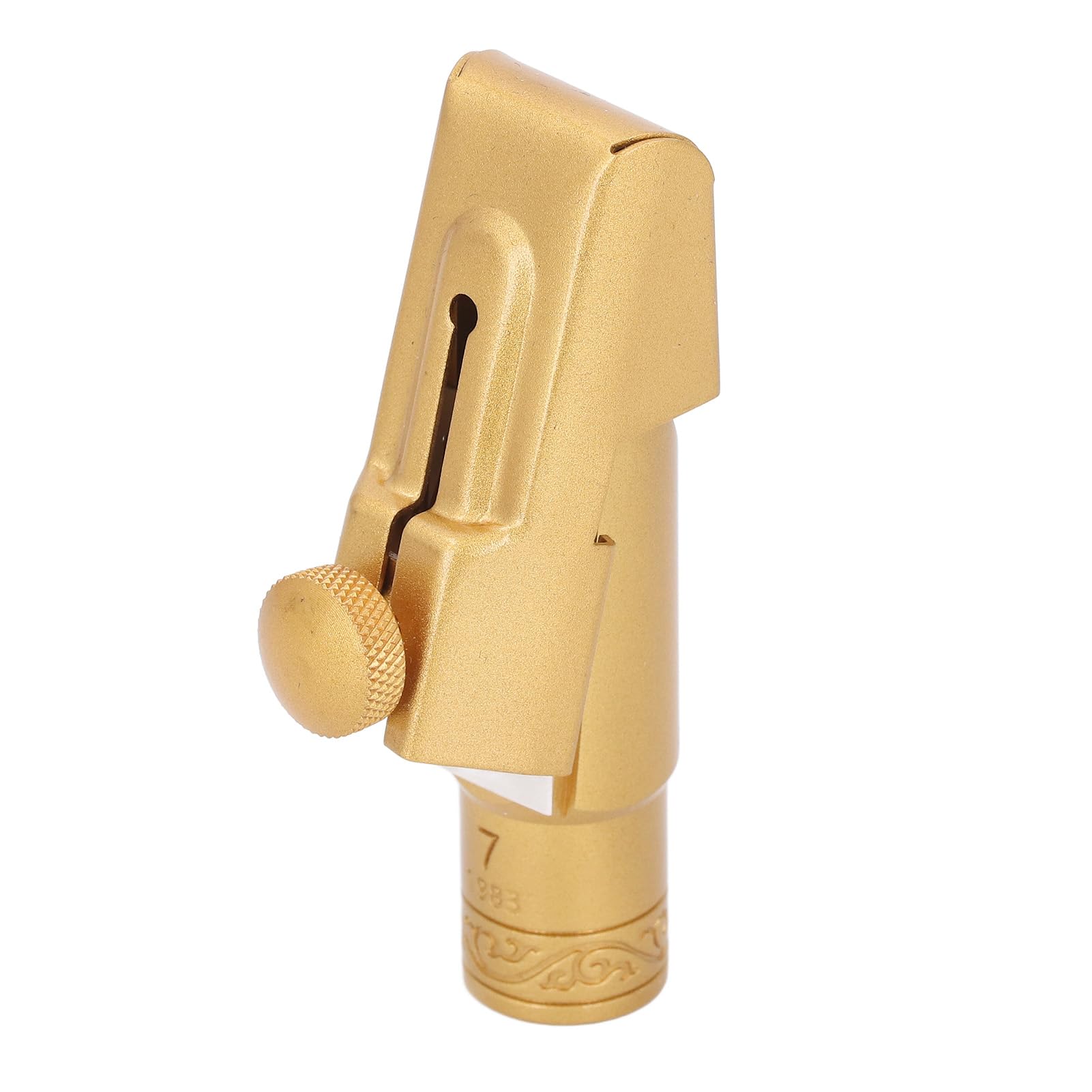 CHICIRIS Bocchino per Sassofono Soprano B Piatto, Bocchino per Sassofono in Ottone Placcato Oro Smerigliato Misura 7, Tono Focalizzato Brillante, Volume Forte per Principianti e Musicisti
