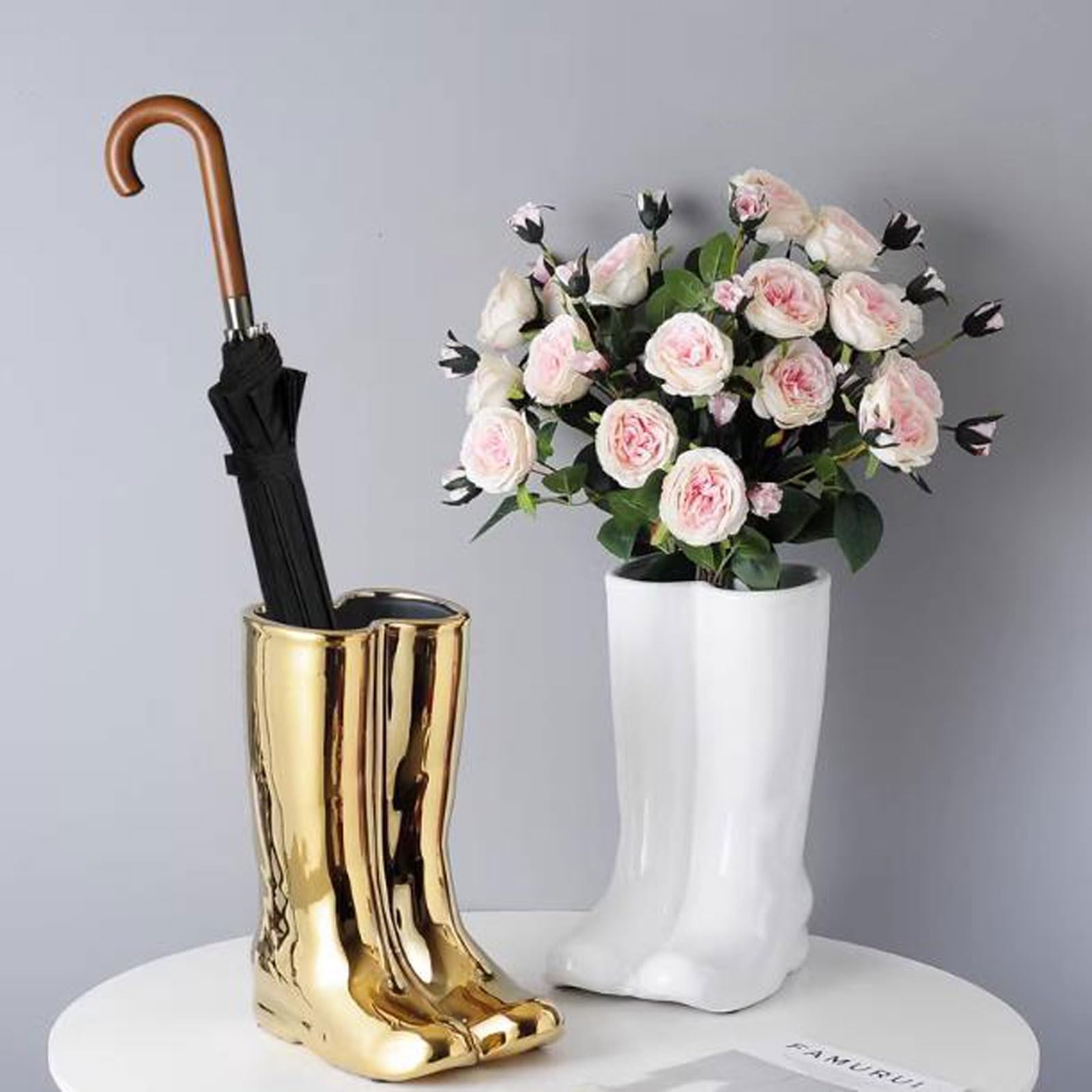 Paraplubak Creatieve Laarzen Vorm Paraplu Standhouder Paraplu Emmer Paraplu Rek Vaas, Porselein Keramische Vloer Vaas Ingang Veranda Binnen Parapluhouder (Color : Gold Paraplubak Creatieve Laarzen Vorm Paraplu Standhouder Paraplu Emmer Paraplu Rek Vaas, Porselein Keramische Vloer Vaas Ingang Veranda Binnen Parapluhouder (Color : Gold