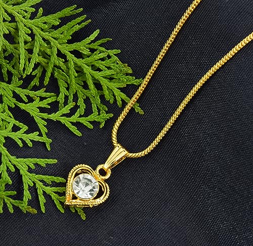 Image of Handicraft Kottage 1gm 22Ct Gold Plated chain with Pendant | latest & Stylish Celebrity Inspired Chain /Necklace /Jewellery Set /Fashion jewellery for Men, Women Boys Girls
