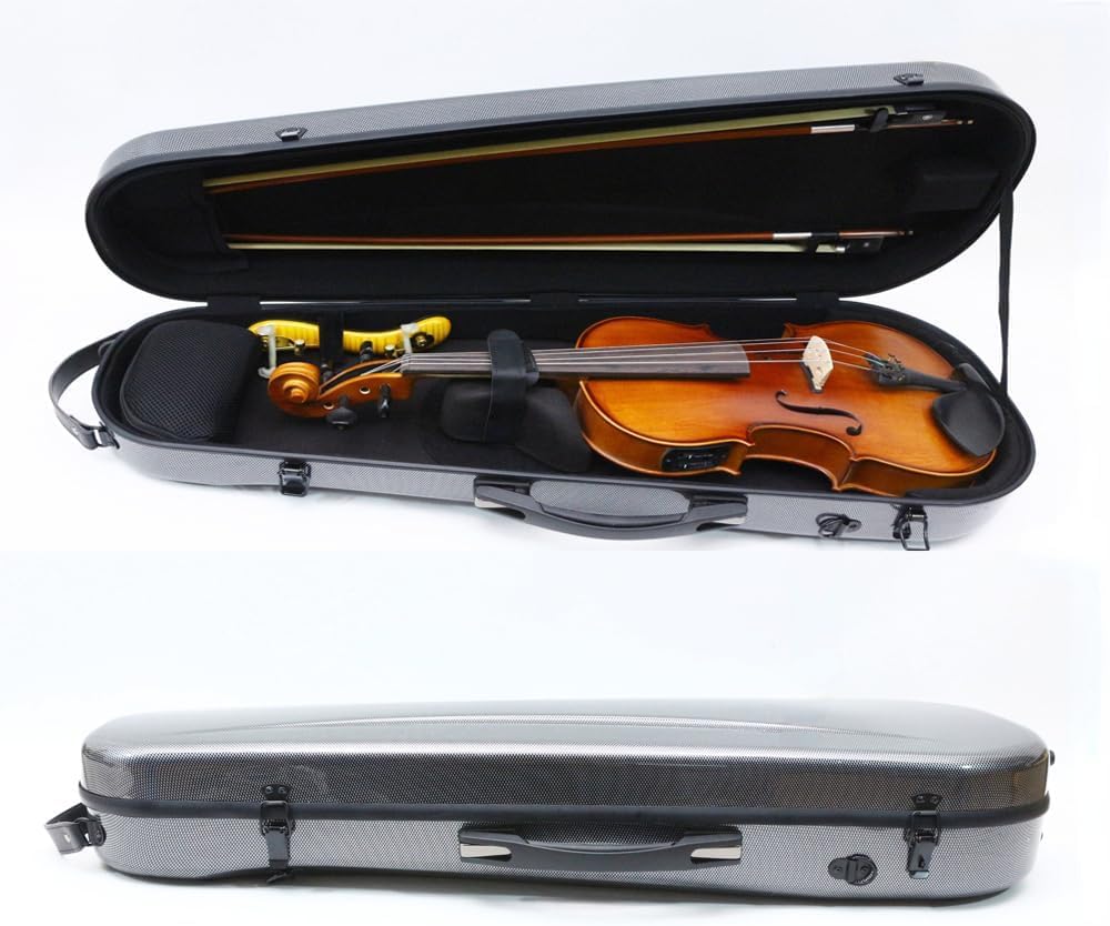 Estuche Viola 15-16 Ih Ajustable Viola Box Strong Light Carcasa Rígida De Fibra De Carbono, Black, case-51