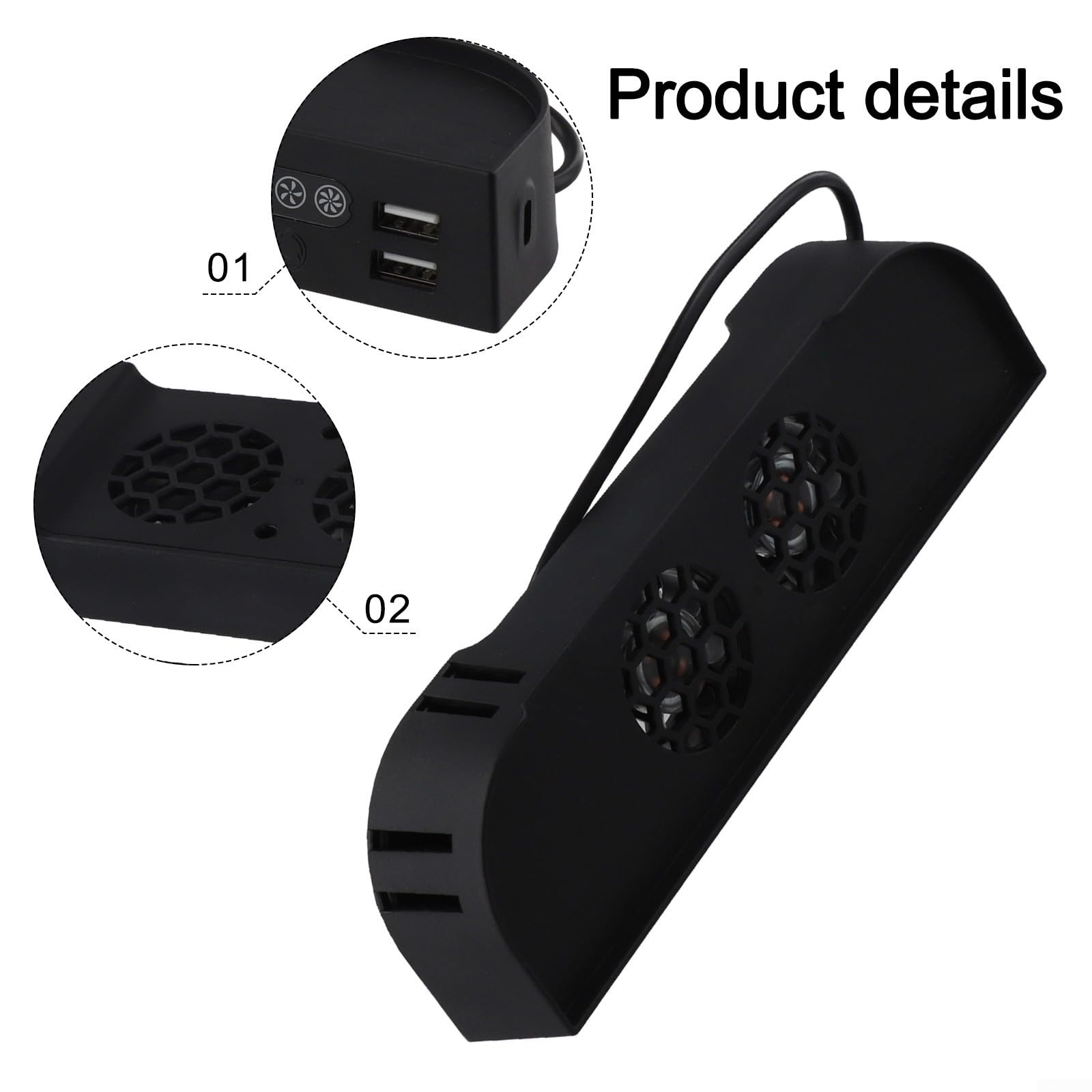 Ventilateur de refroidissement pour Switch 2, ventilateurs de refroidissement pour station d'accueil Switch 2 avec deux ventilateurs haute vitesse, fonctionnement silencieux, alimentation USB pour les
